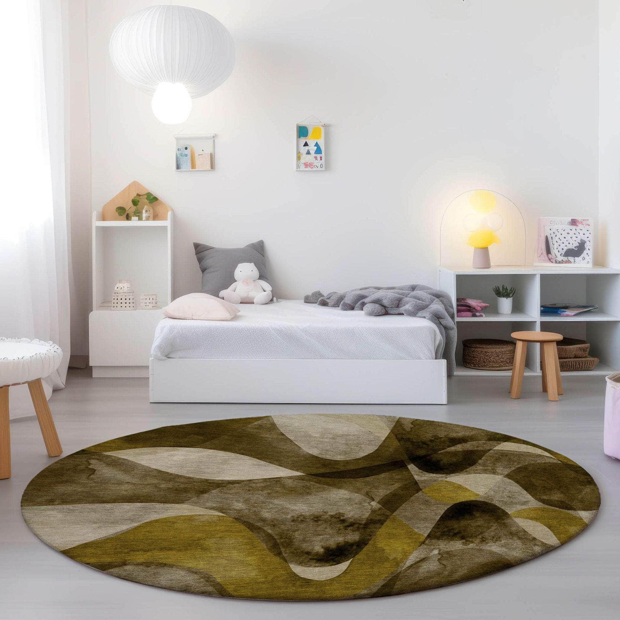 Machine Made ACN536 Coffee Brown Rugs