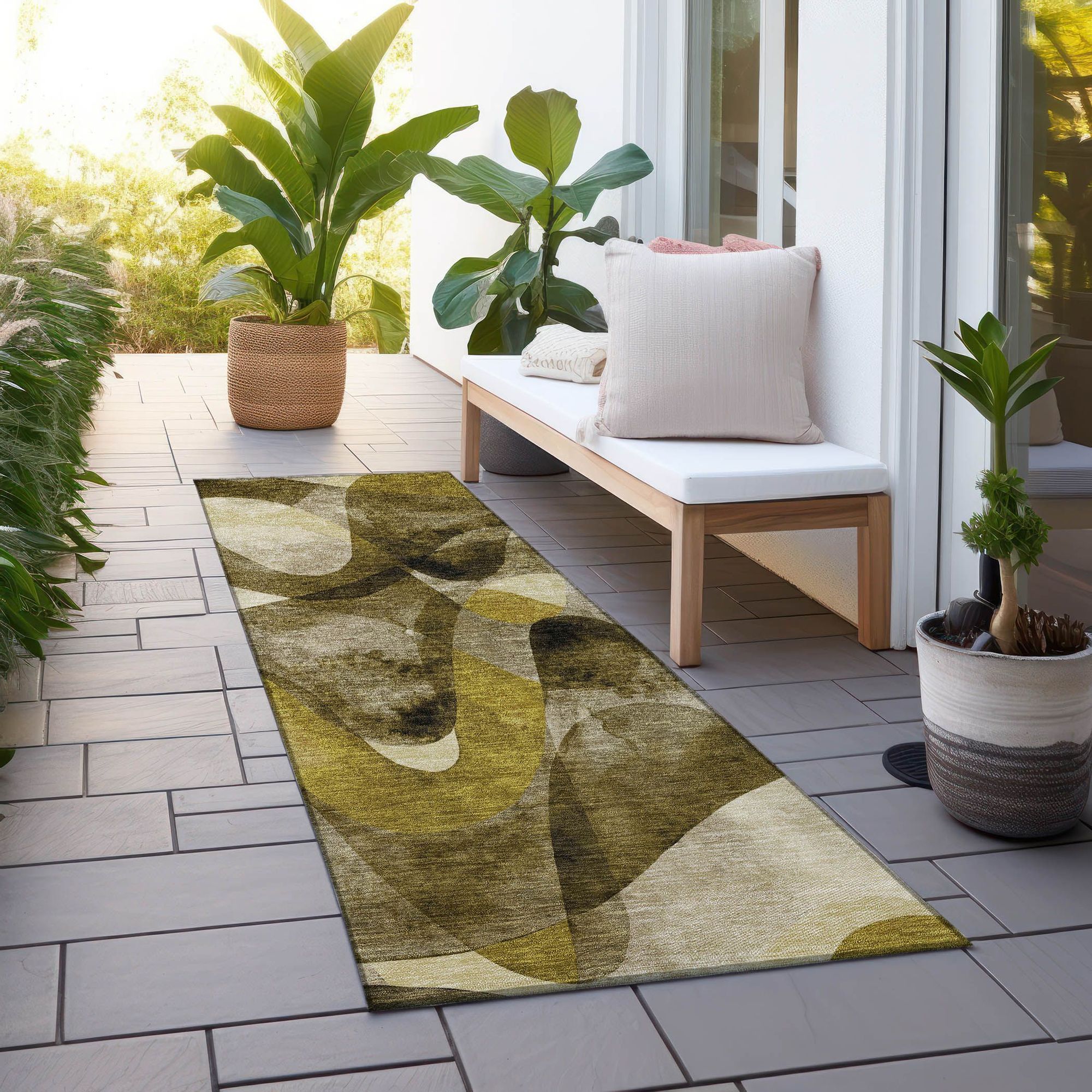 Machine Made ACN536 Coffee Brown Rugs