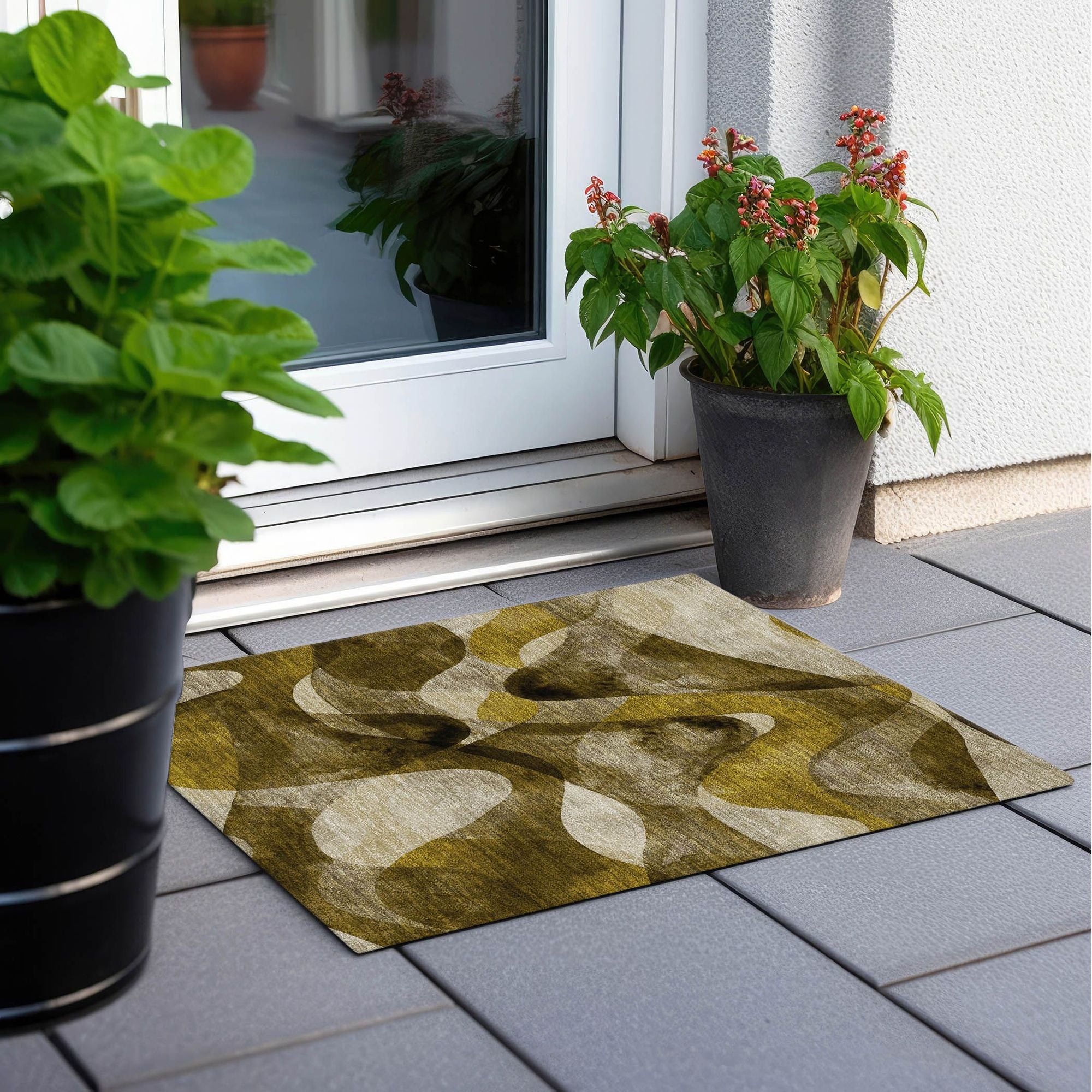 Machine Made ACN536 Coffee Brown Rugs