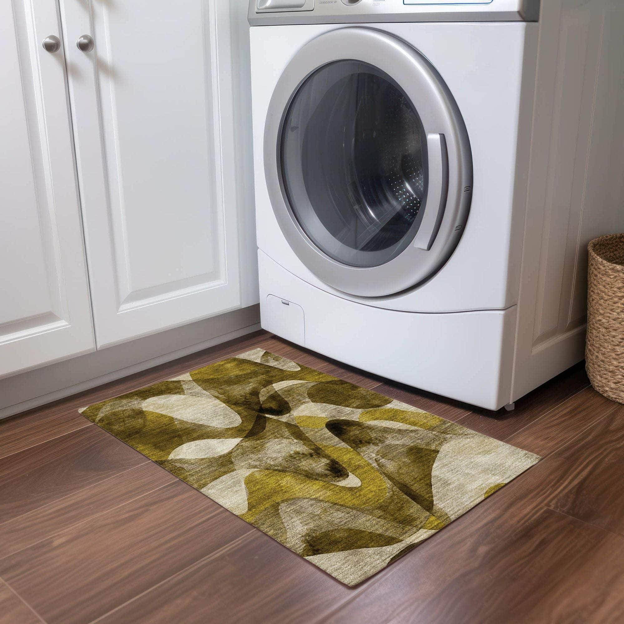 Machine Made ACN536 Coffee Brown Rugs