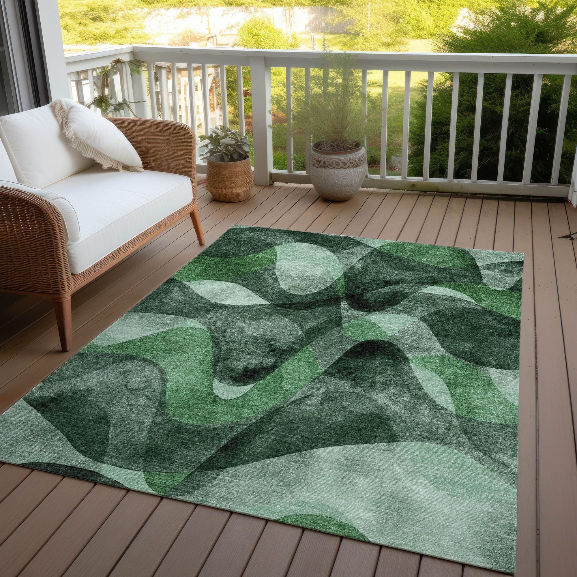 Machine Made ACN536 Fern Green Rugs