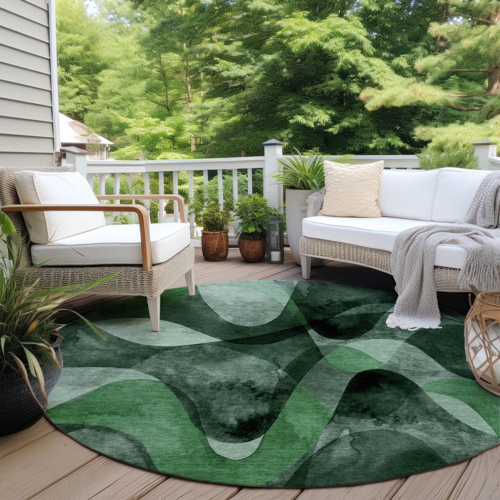Machine Made ACN536 Fern Green Rugs