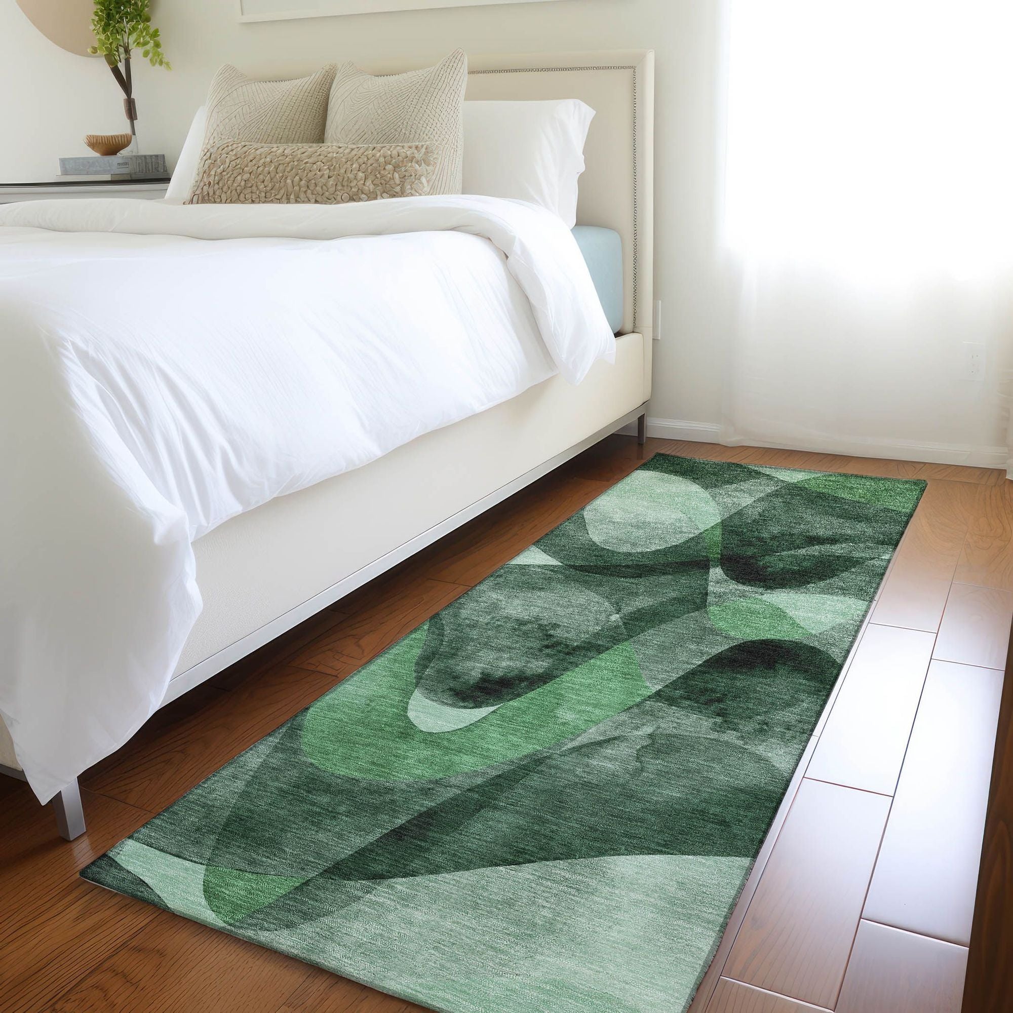 Machine Made ACN536 Fern Green Rugs