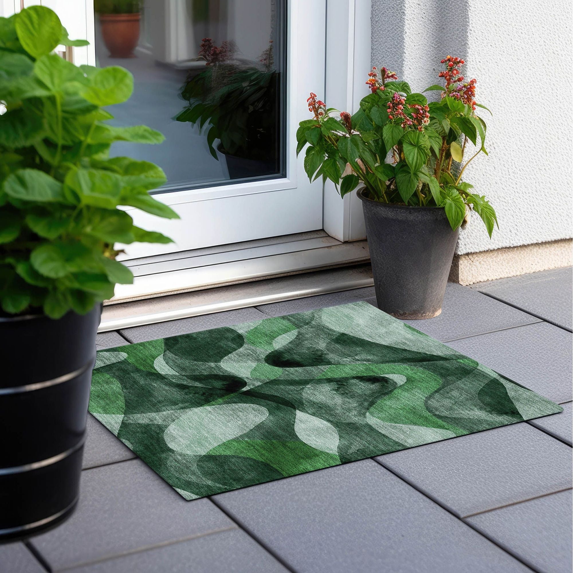Machine Made ACN536 Fern Green Rugs