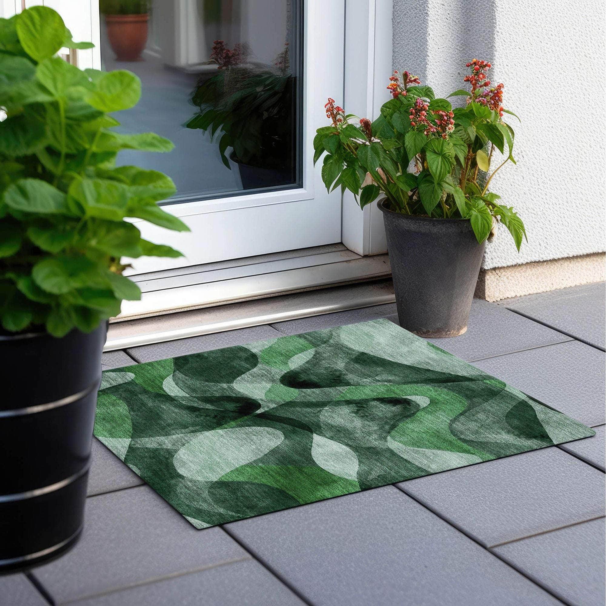 Machine Made ACN536 Fern Green Rugs