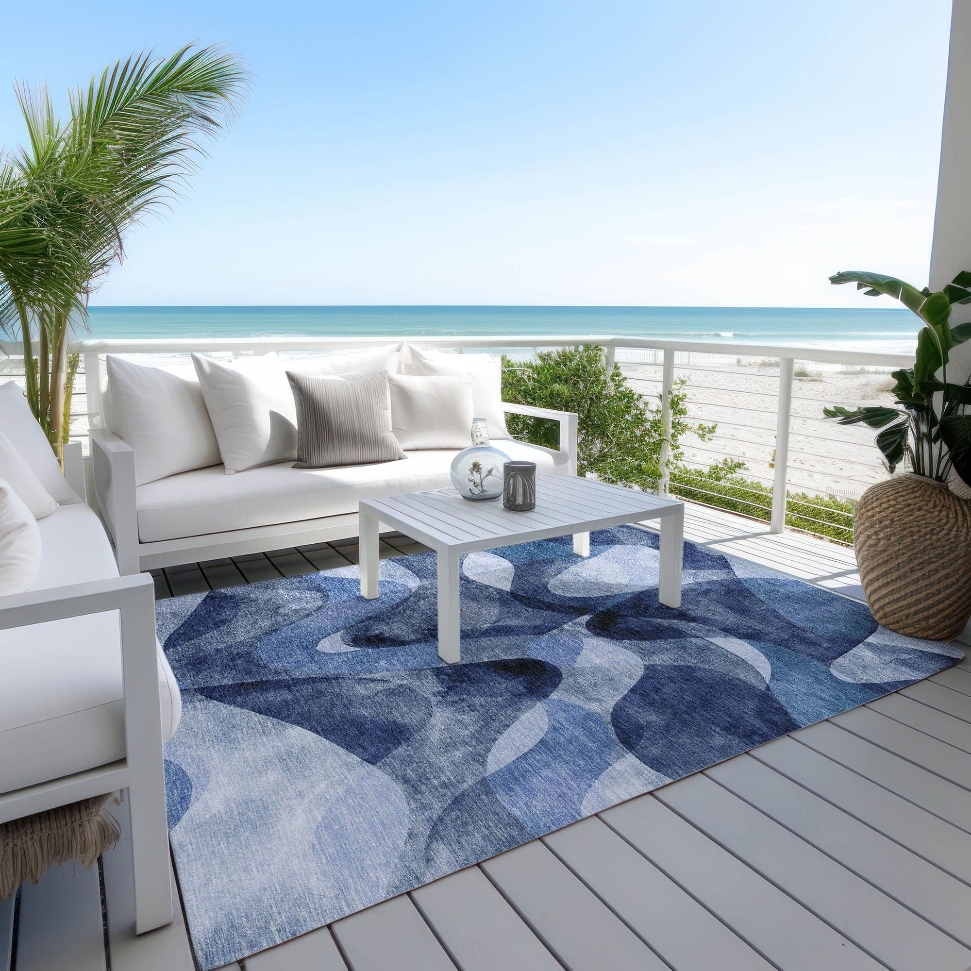 Machine Made ACN536 Navy Blue Rugs
