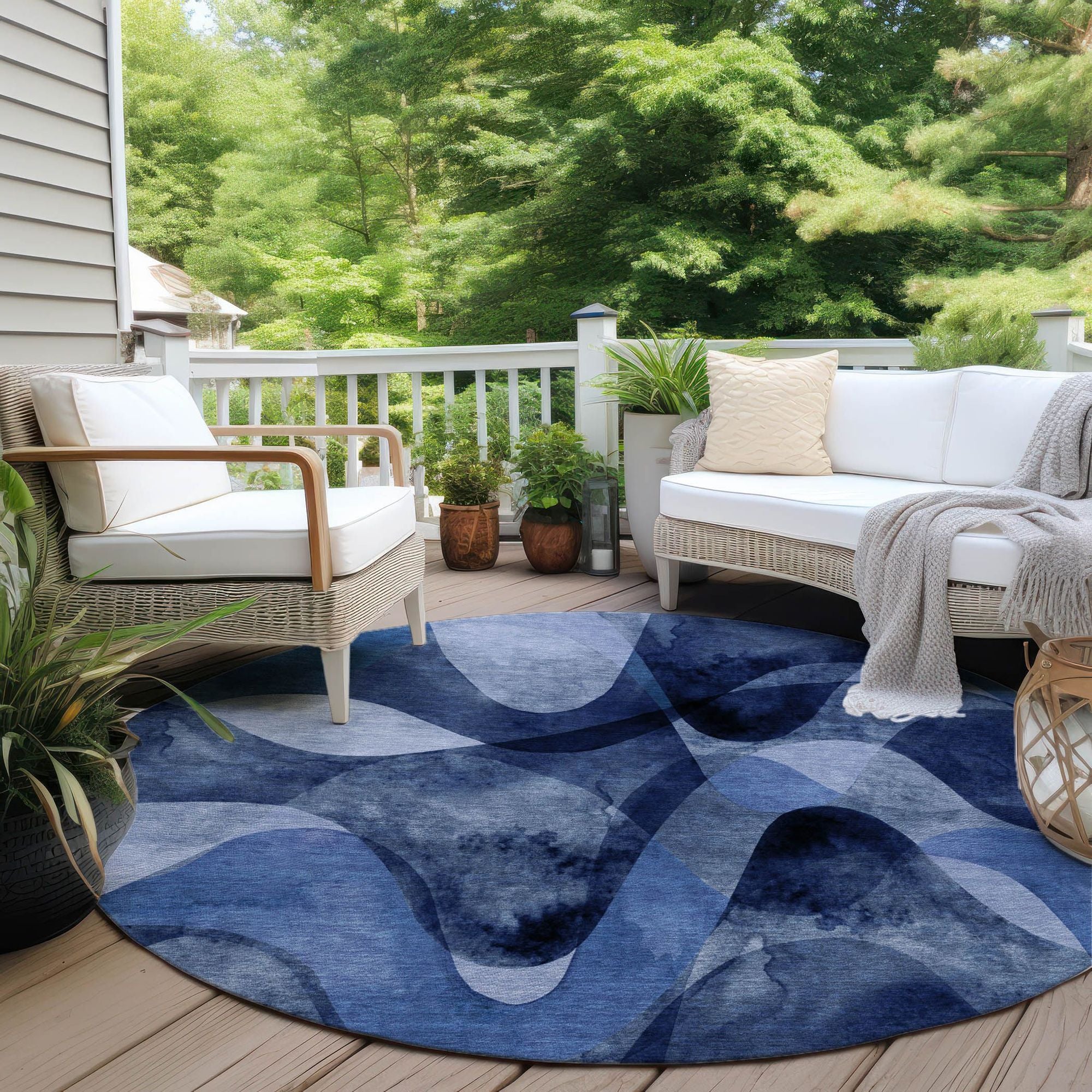 Machine Made ACN536 Navy Blue Rugs