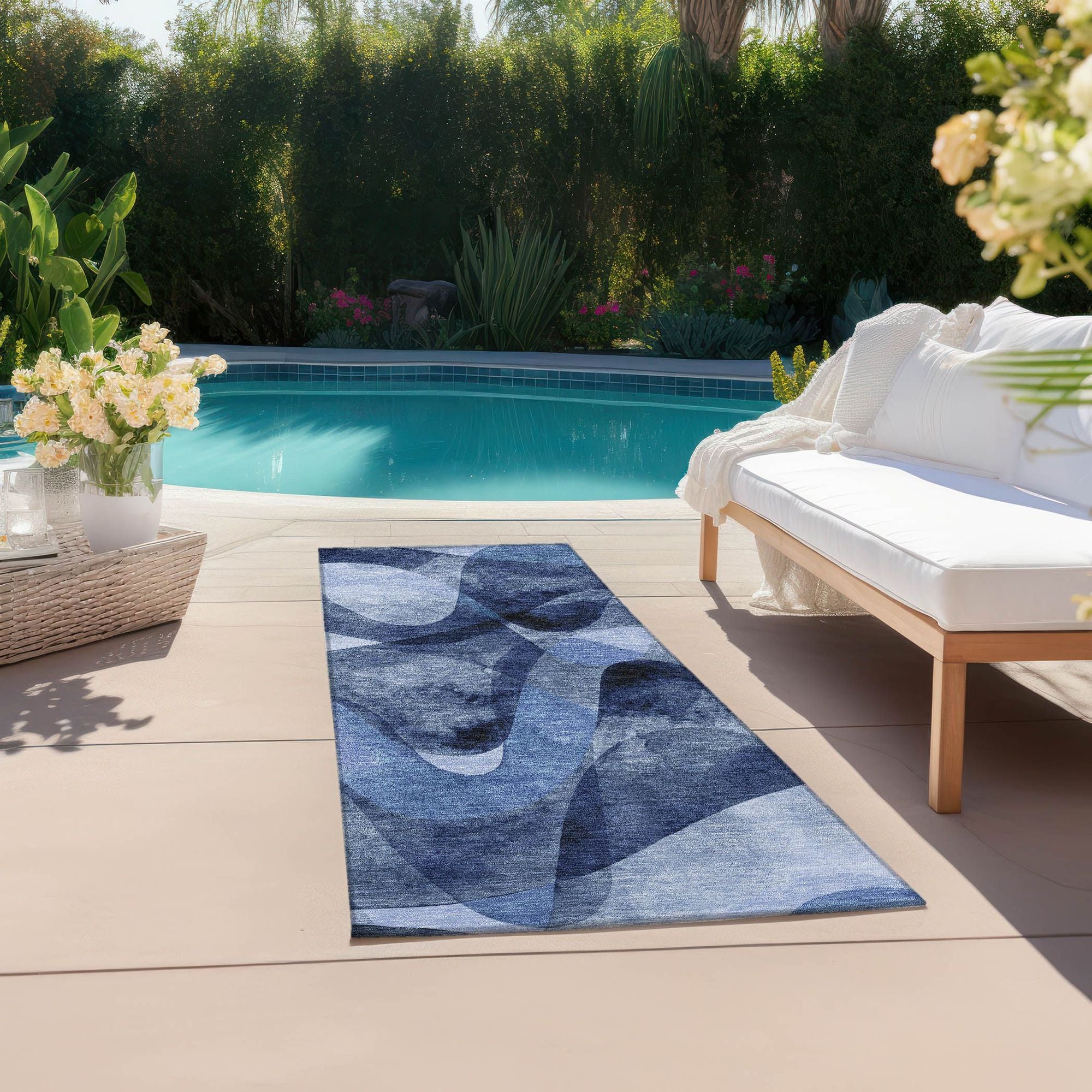 Machine Made ACN536 Navy Blue Rugs