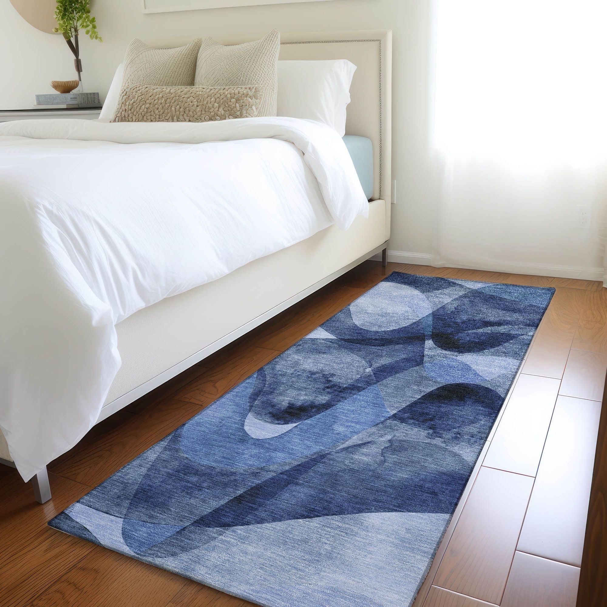 Machine Made ACN536 Navy Blue Rugs