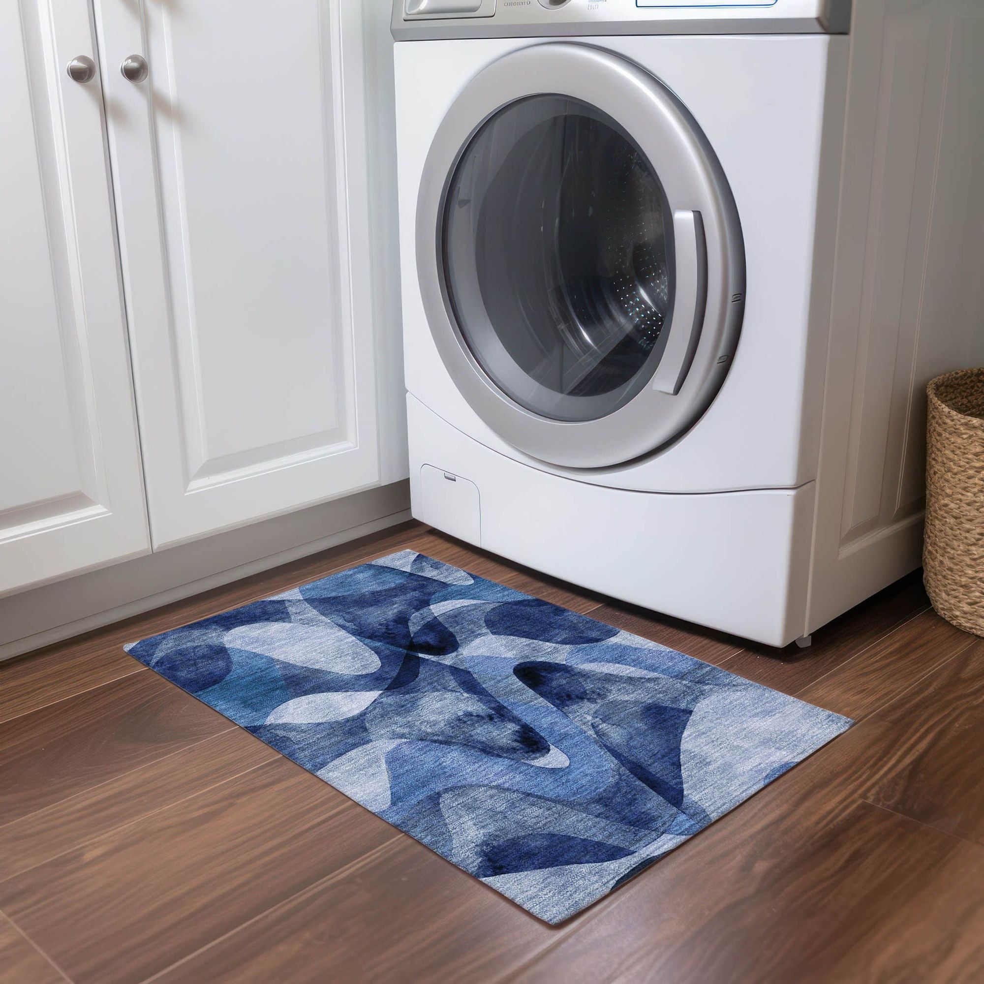 Machine Made ACN536 Navy Blue Rugs