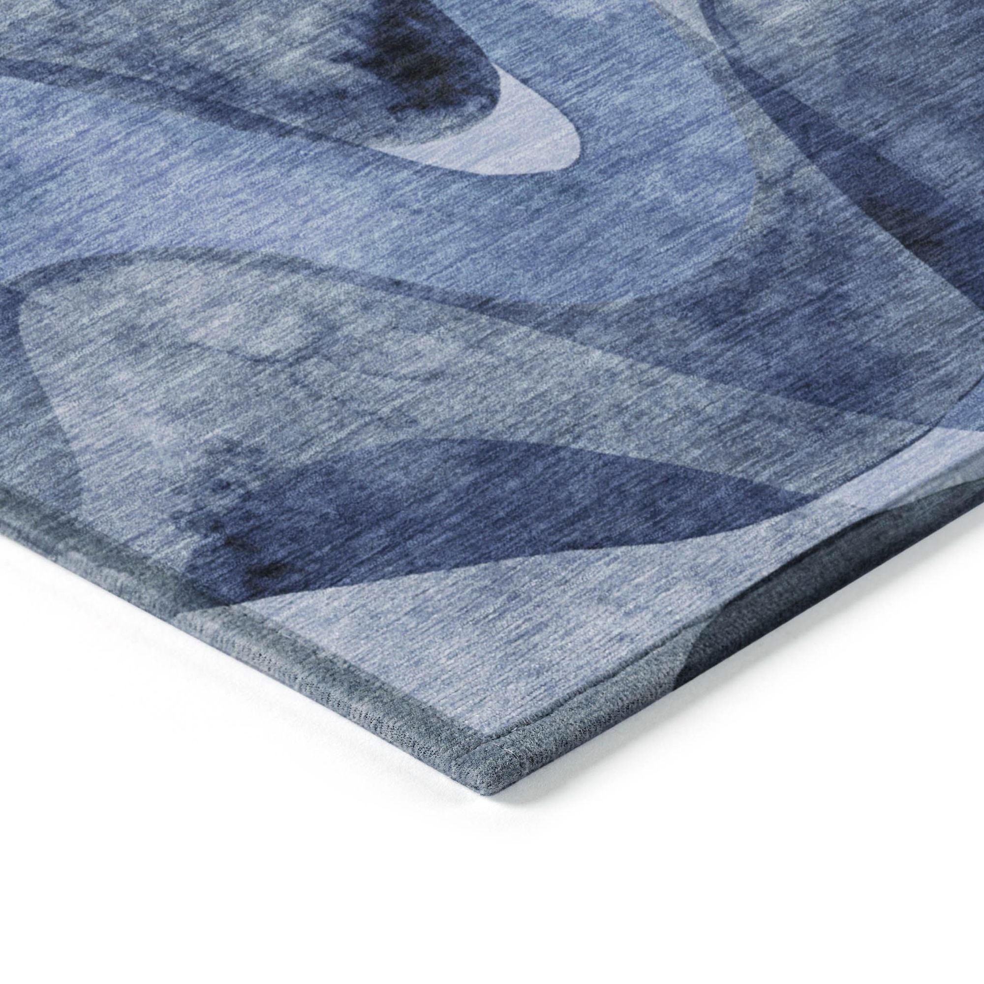 Machine Made ACN536 Navy Blue Rugs
