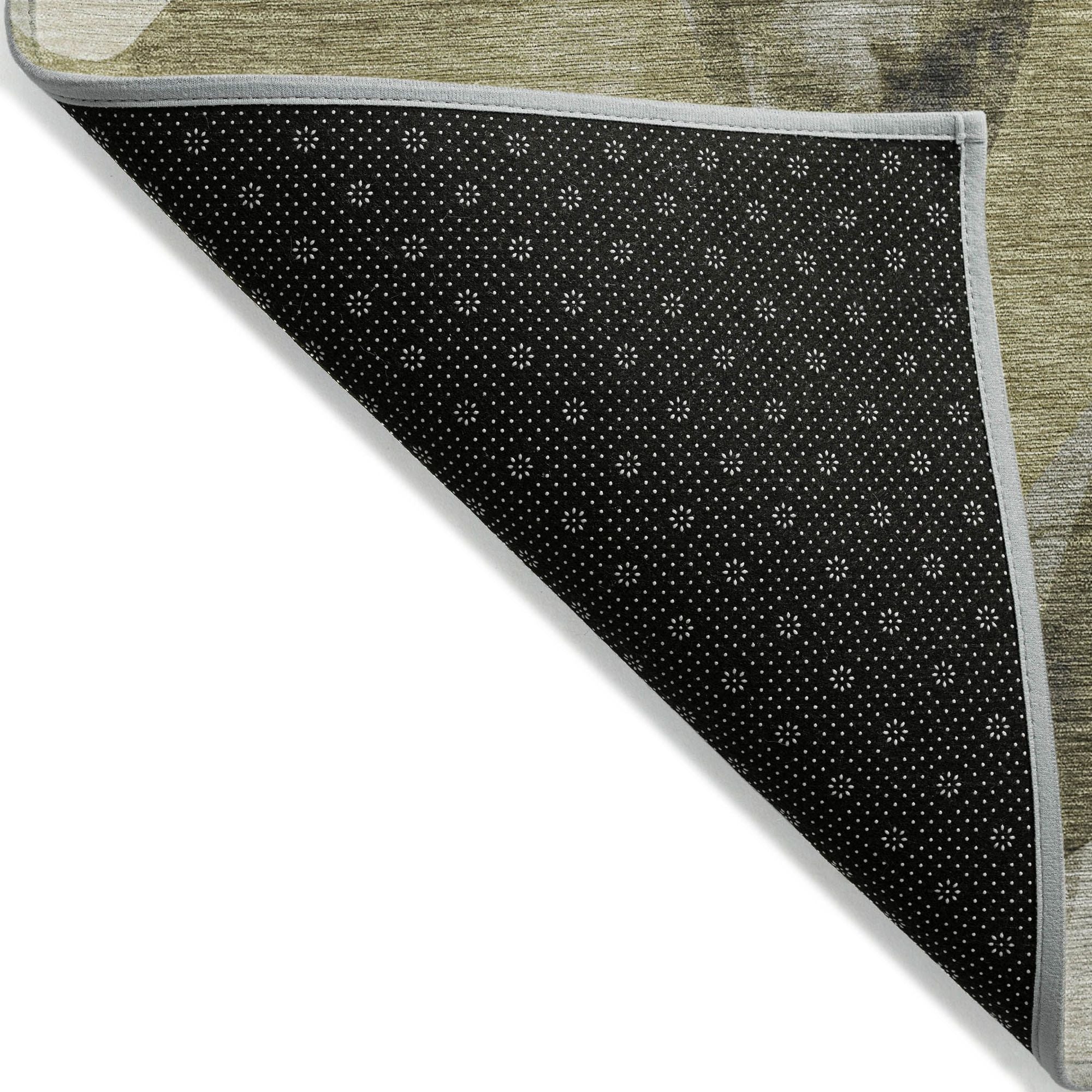 Machine Made ACN536 Olive Green Rugs