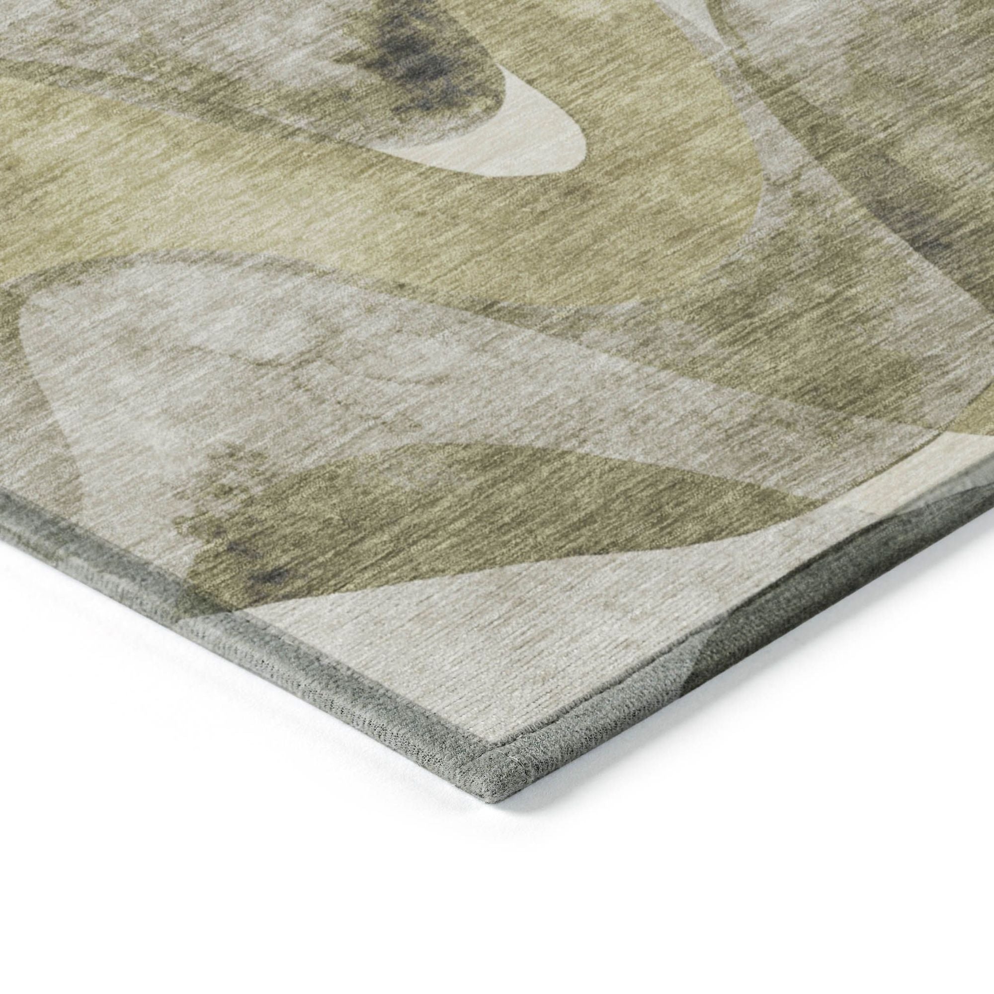 Machine Made ACN536 Olive Green Rugs