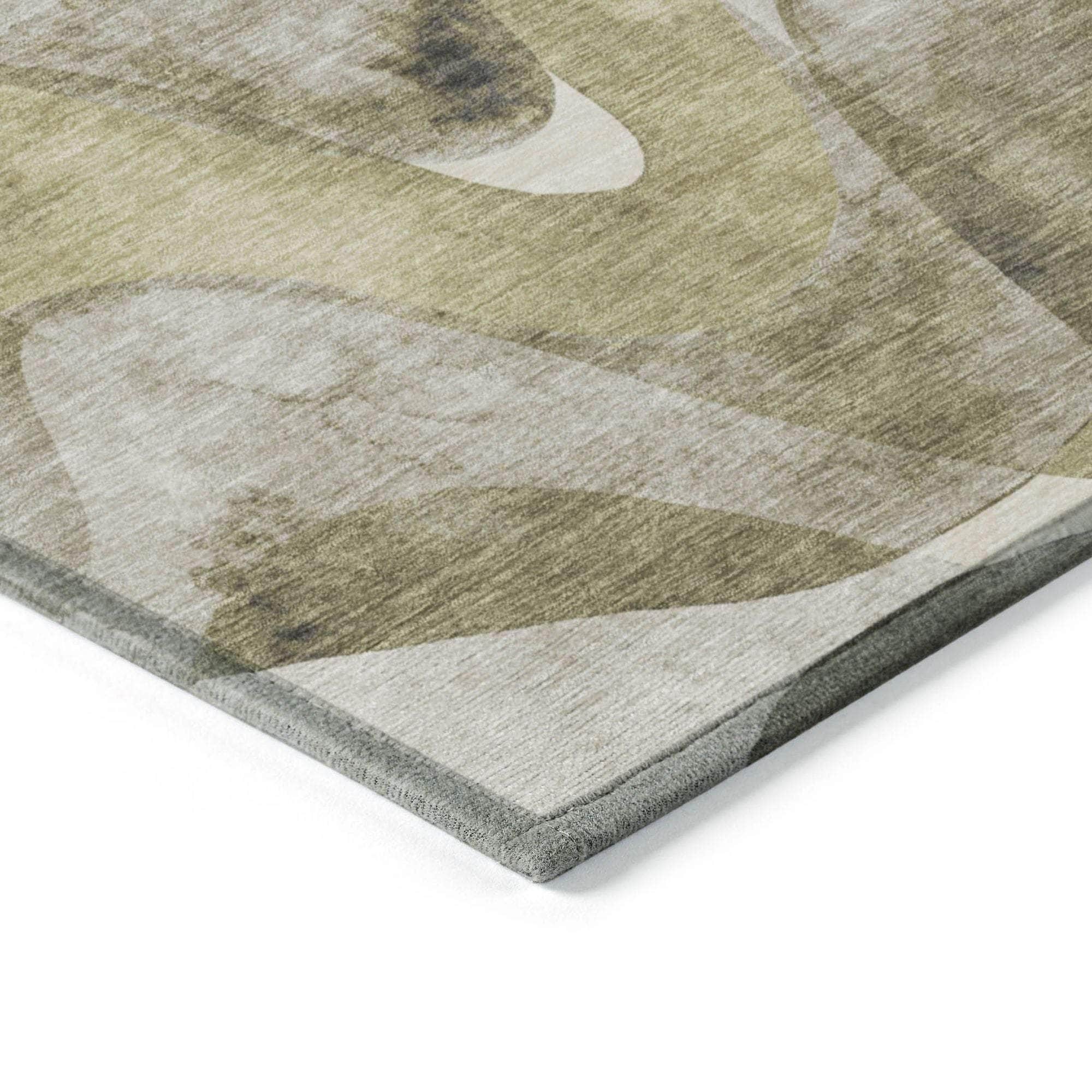 Machine Made ACN536 Olive Green Rugs