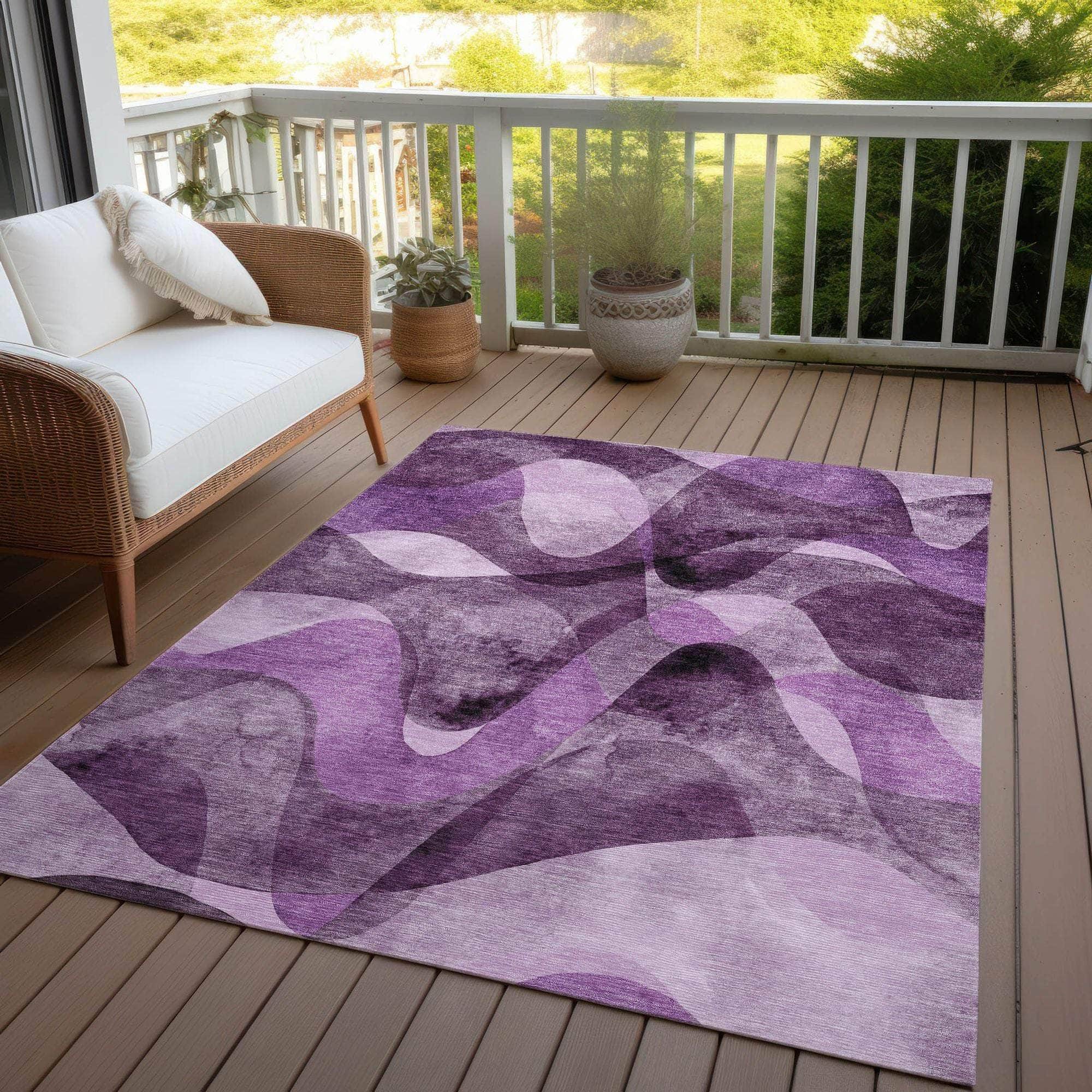 Machine Made ACN536 Purple Rugs