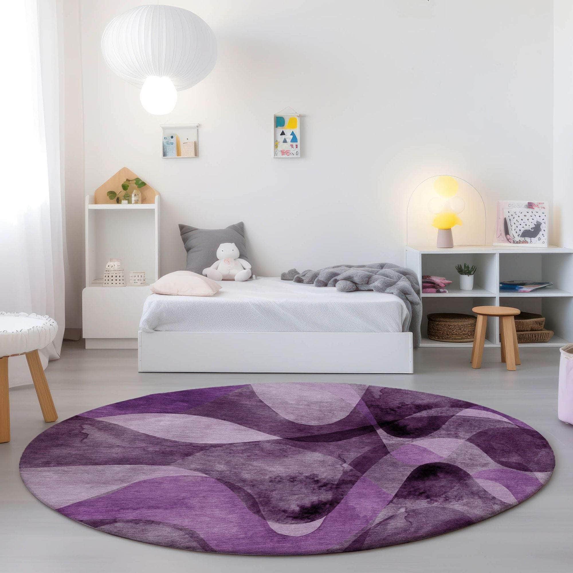 Machine Made ACN536 Purple Rugs