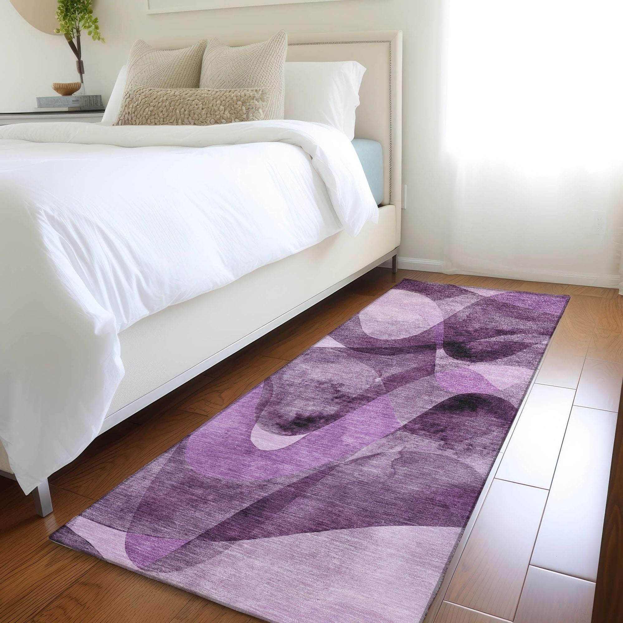 Machine Made ACN536 Purple Rugs