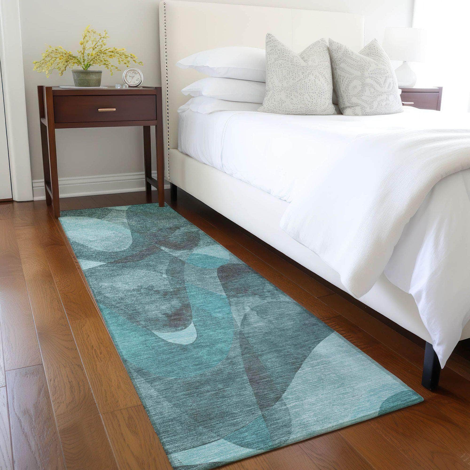 Machine Made ACN536 Teal Rugs