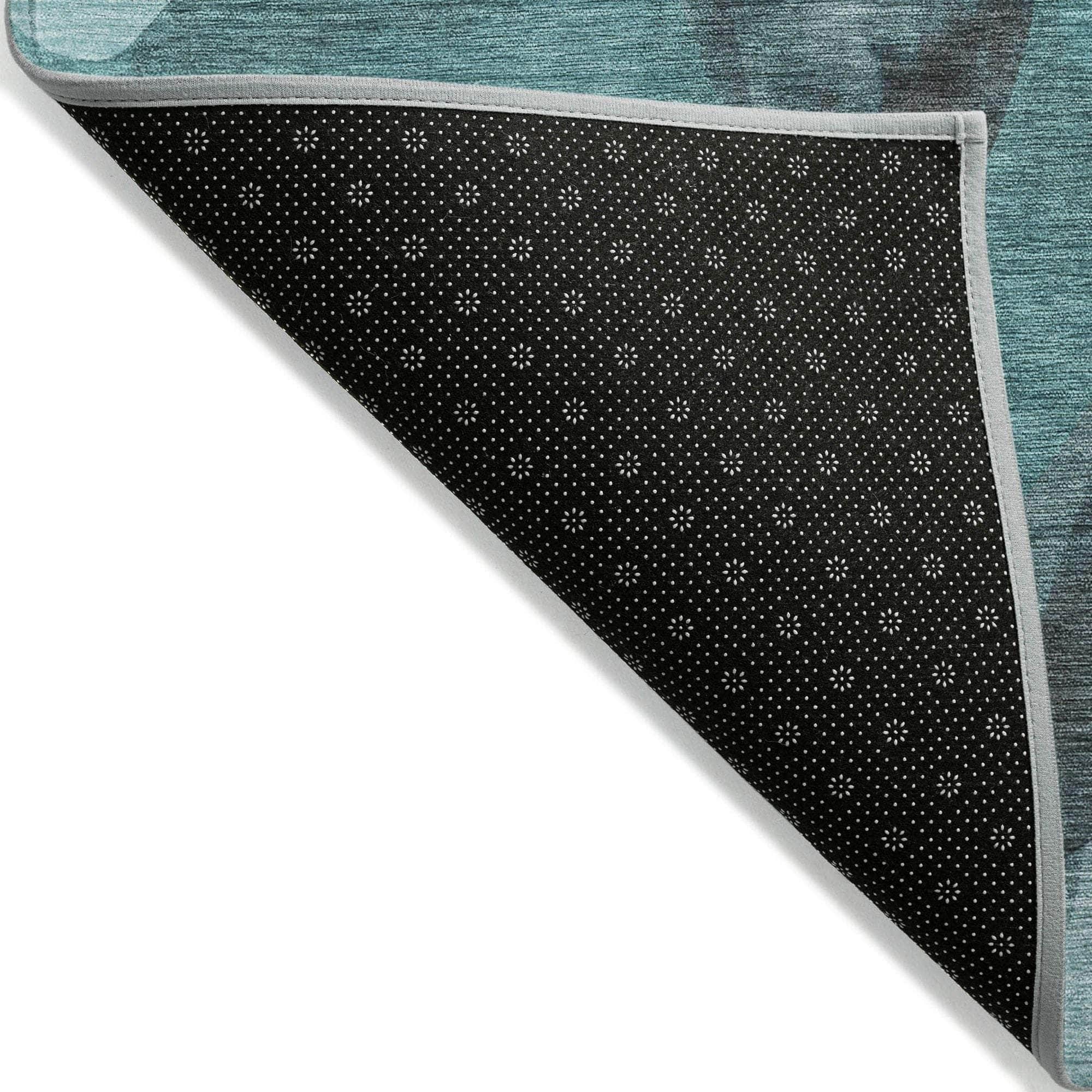 Machine Made ACN536 Teal Rugs