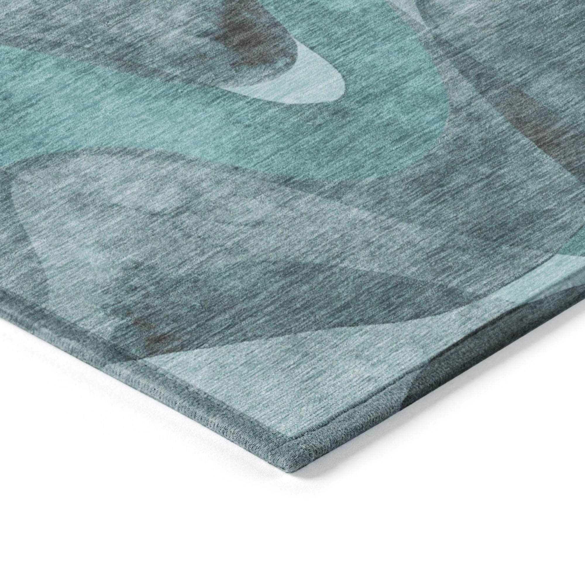 Machine Made ACN536 Teal Rugs