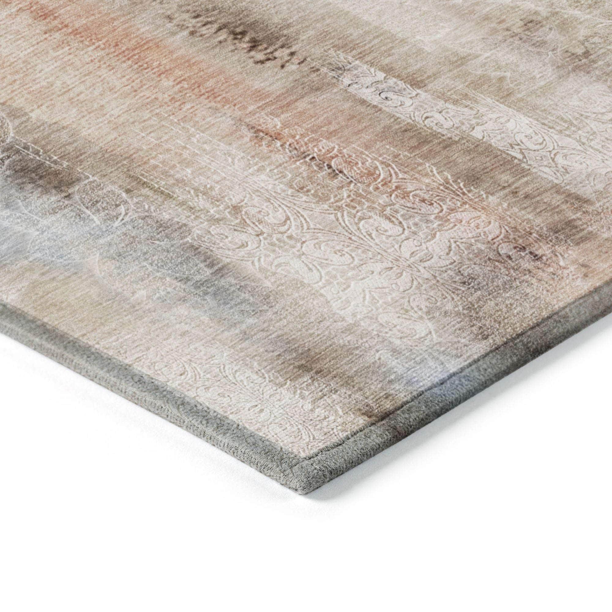 Machine Made ACN537 Beige Brown Rugs