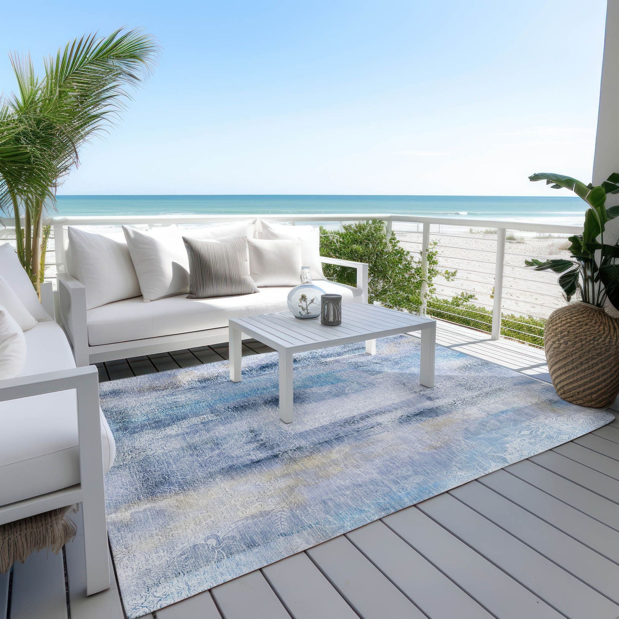 Machine Made ACN537 Blue Rugs