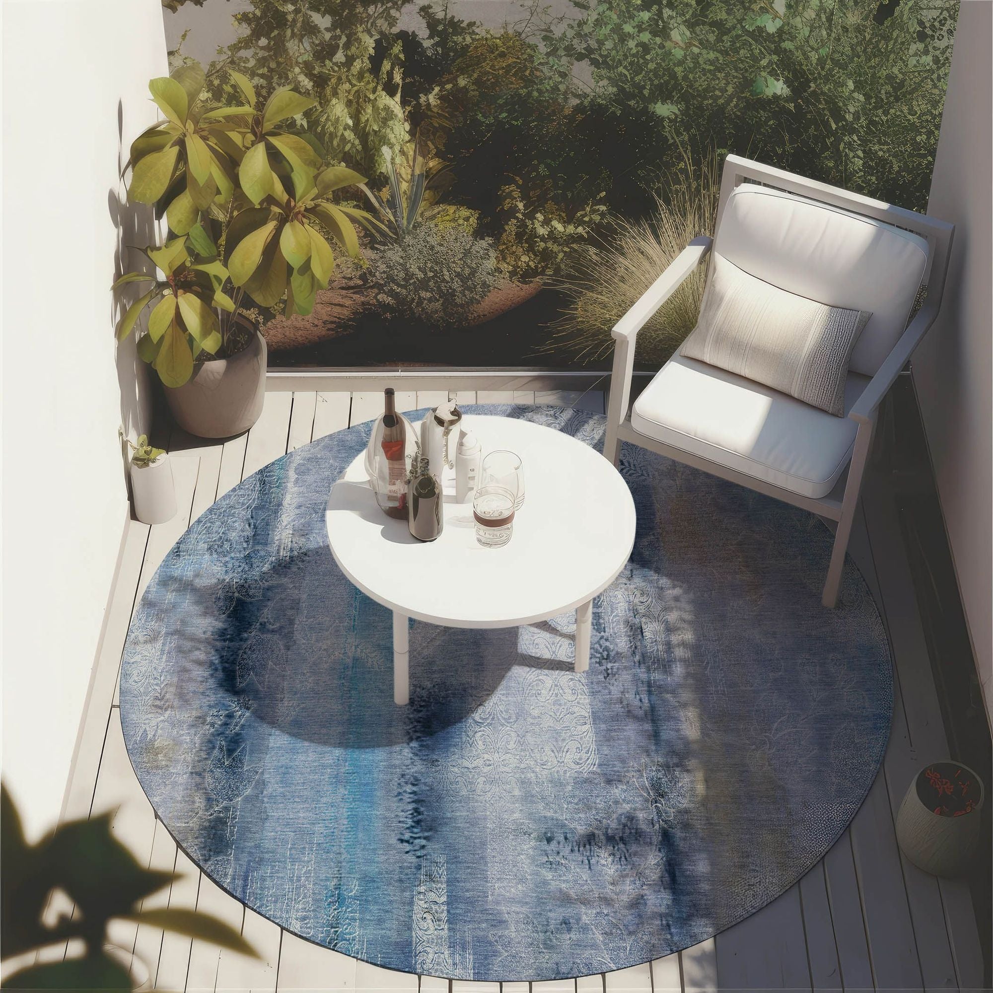 Machine Made ACN537 Blue Rugs