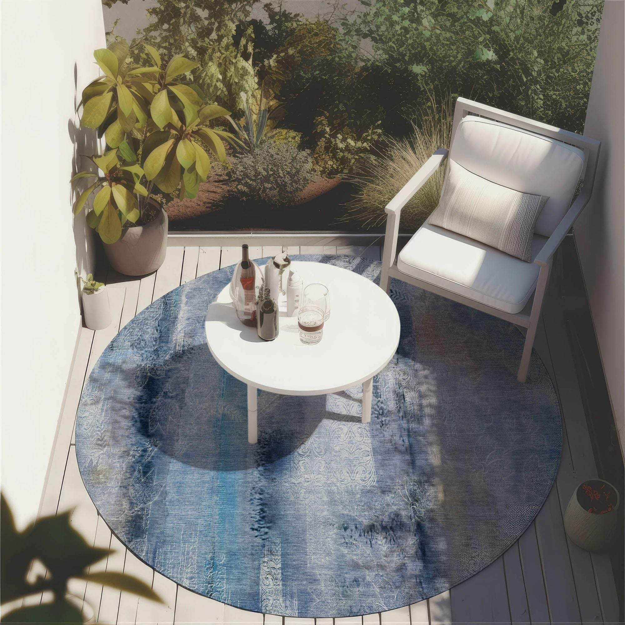 Machine Made ACN537 Blue Rugs
