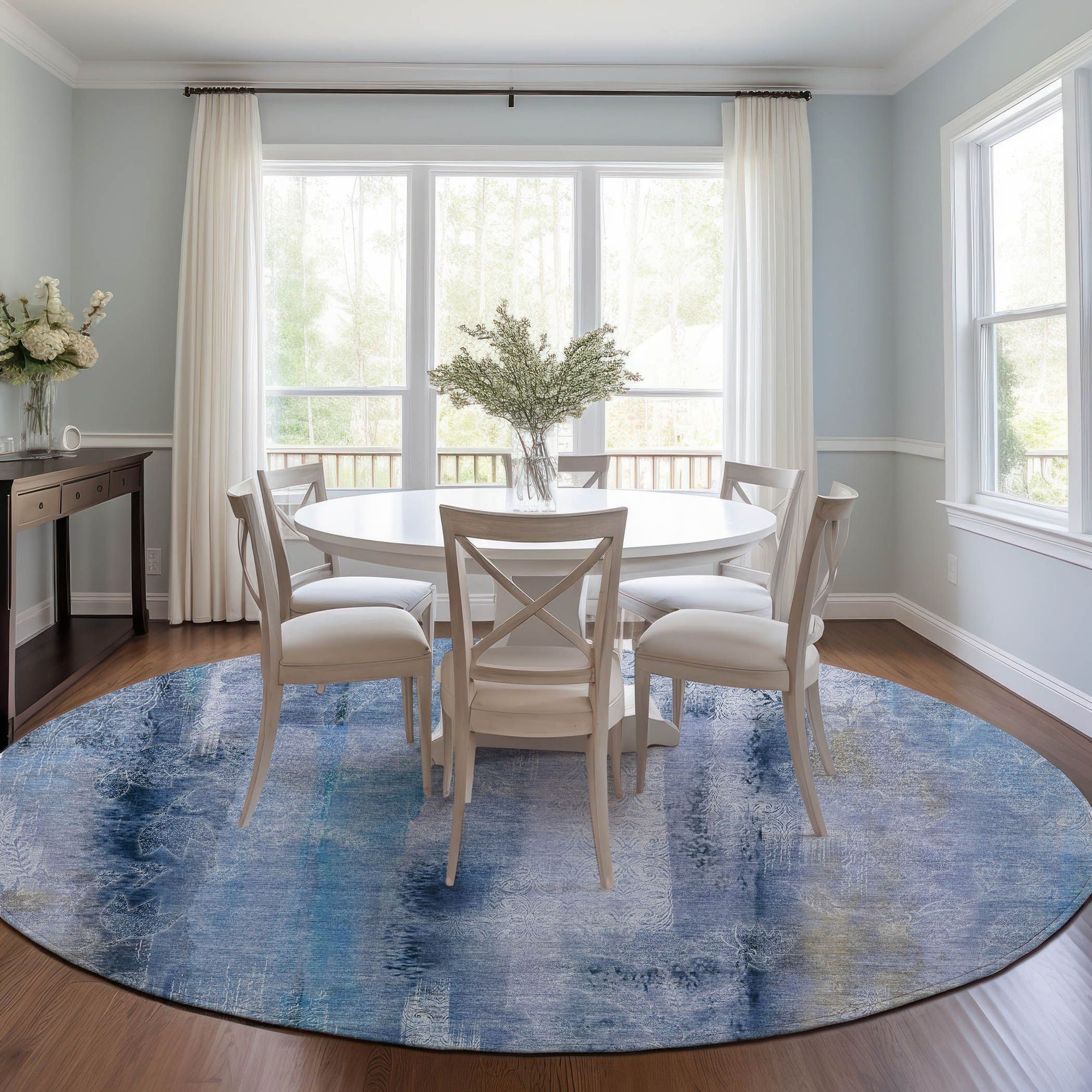Machine Made ACN537 Blue Rugs