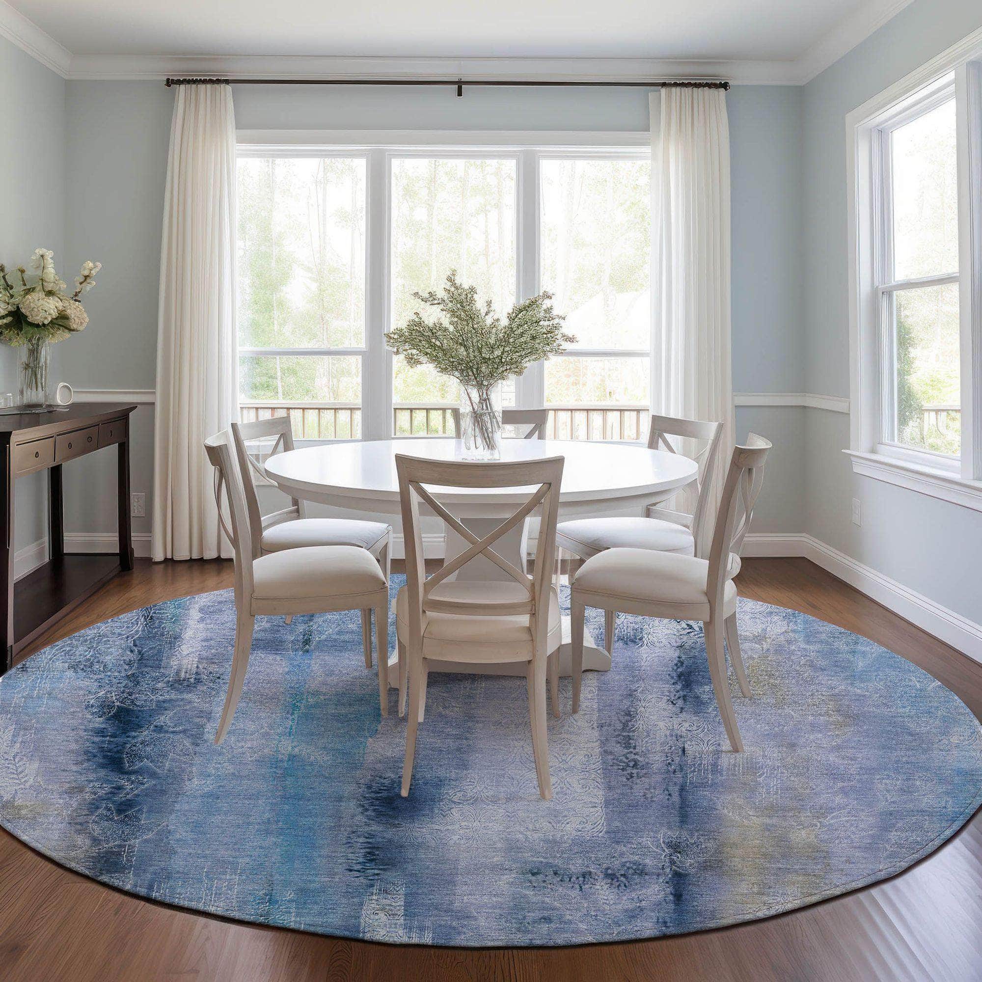 Machine Made ACN537 Blue Rugs