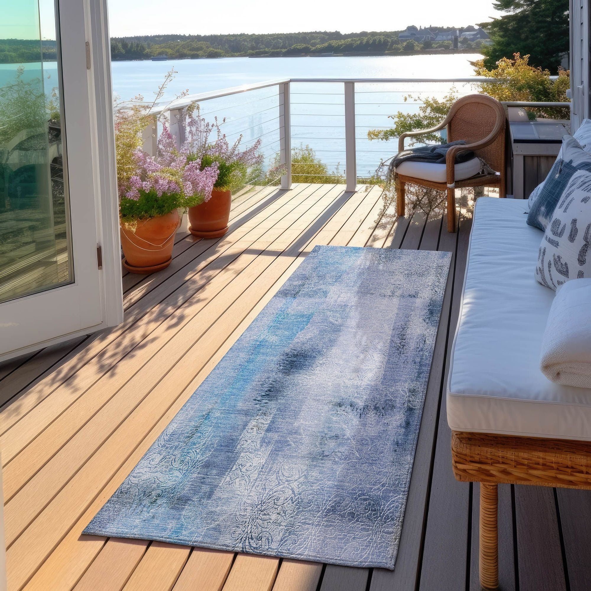 Machine Made ACN537 Blue Rugs