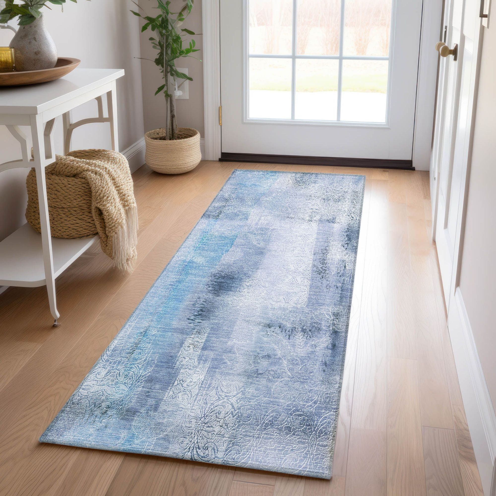 Machine Made ACN537 Blue Rugs