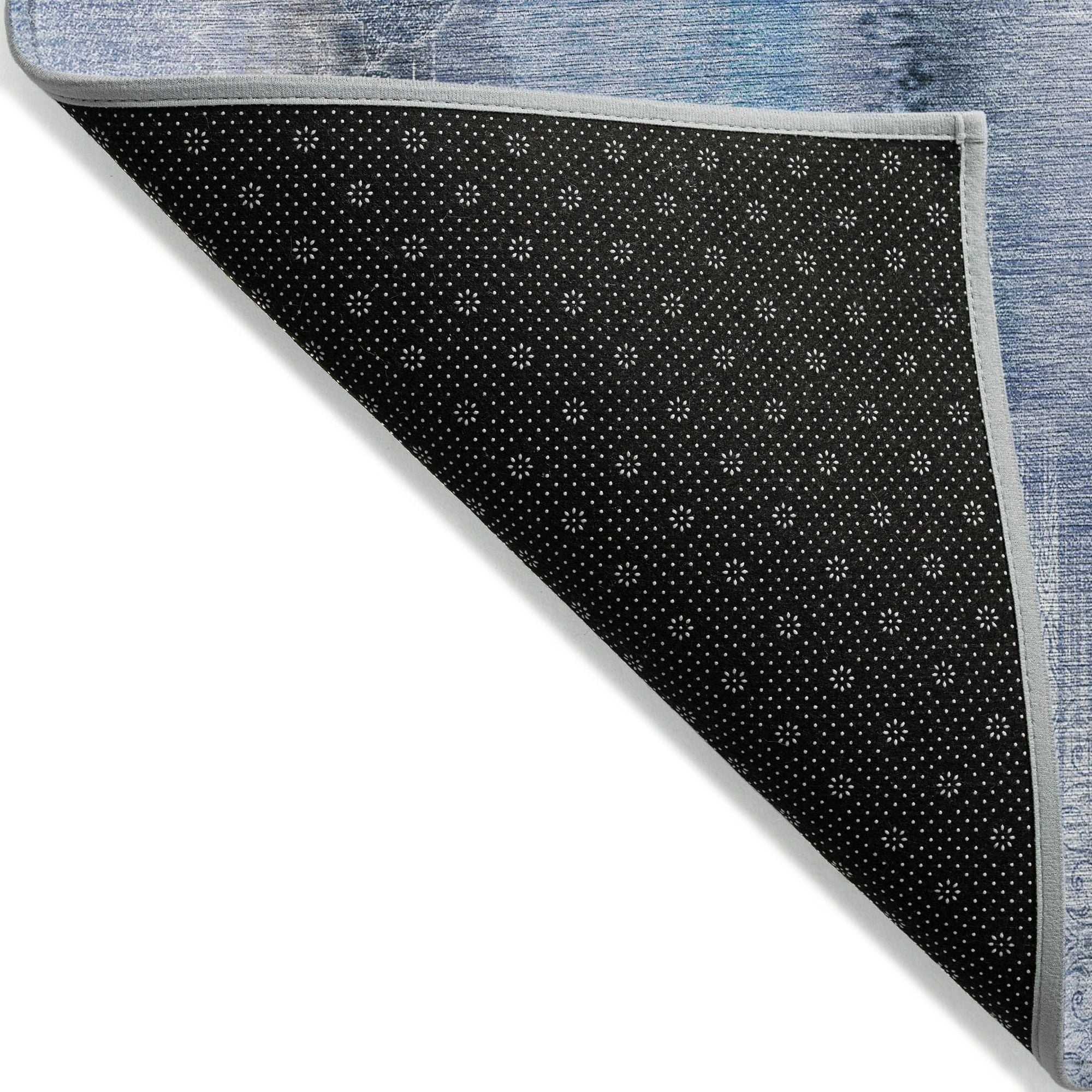 Machine Made ACN537 Blue Rugs