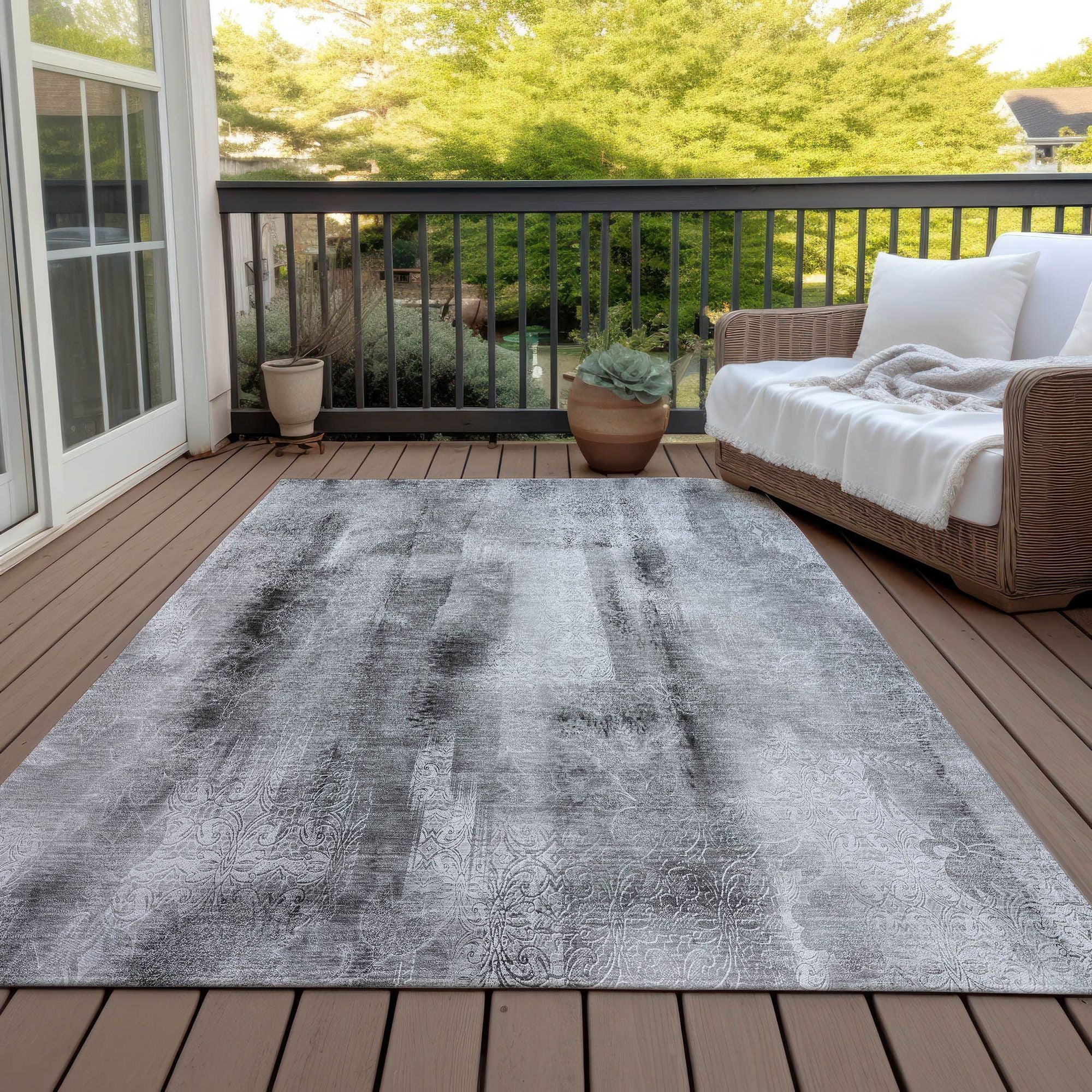 Machine Made ACN537 Gray Rugs