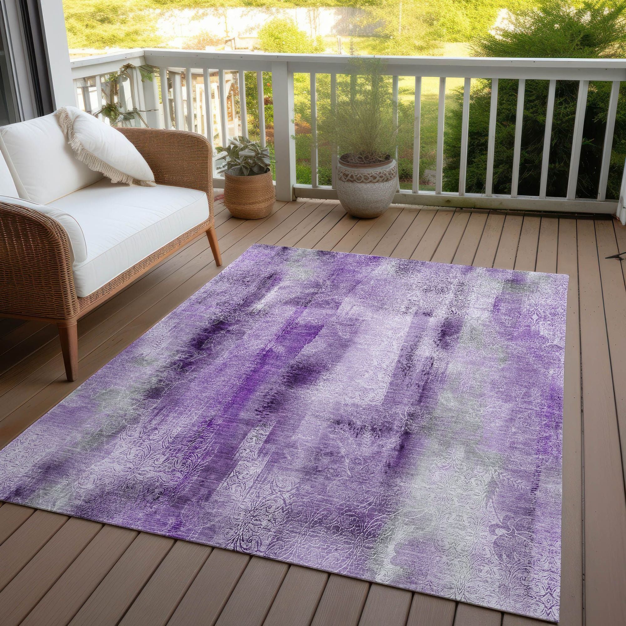 Machine Made ACN537 Purple Rugs