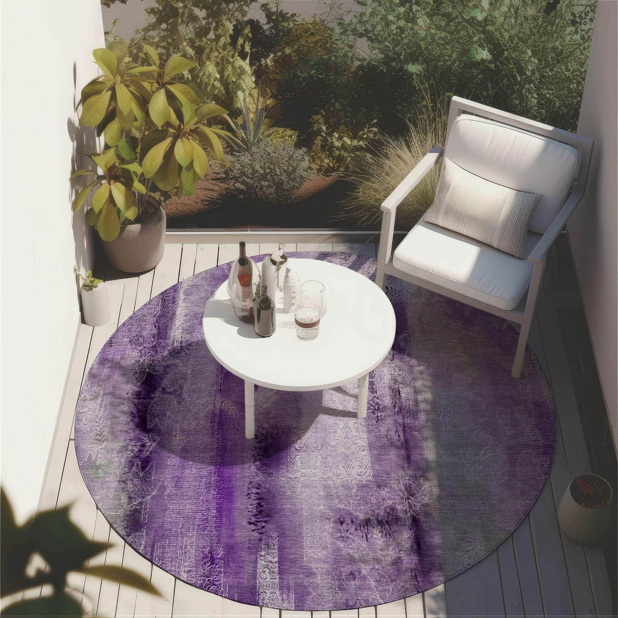 Machine Made ACN537 Purple Rugs