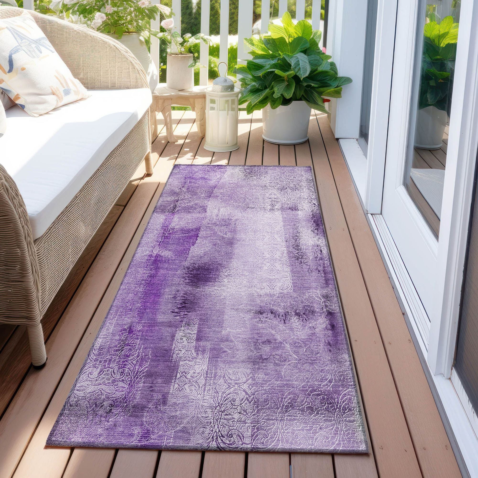 Machine Made ACN537 Purple Rugs