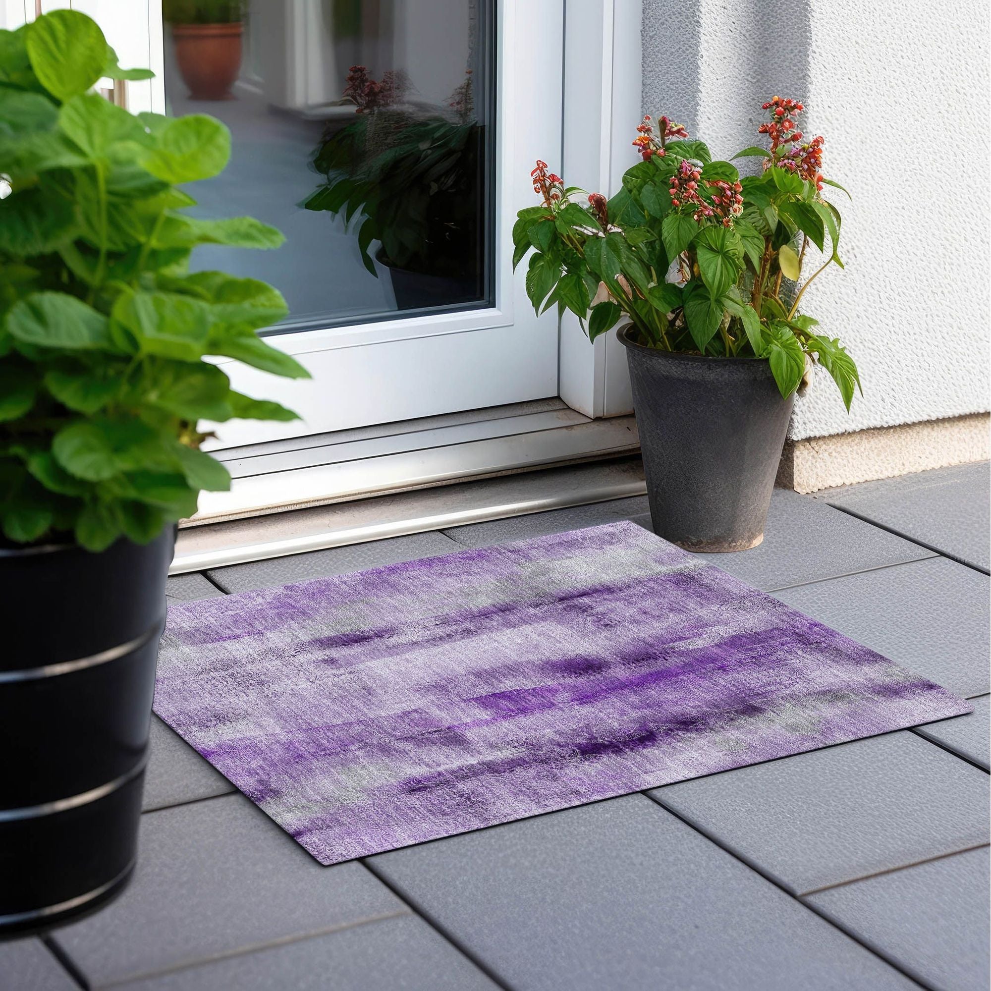 Machine Made ACN537 Purple Rugs