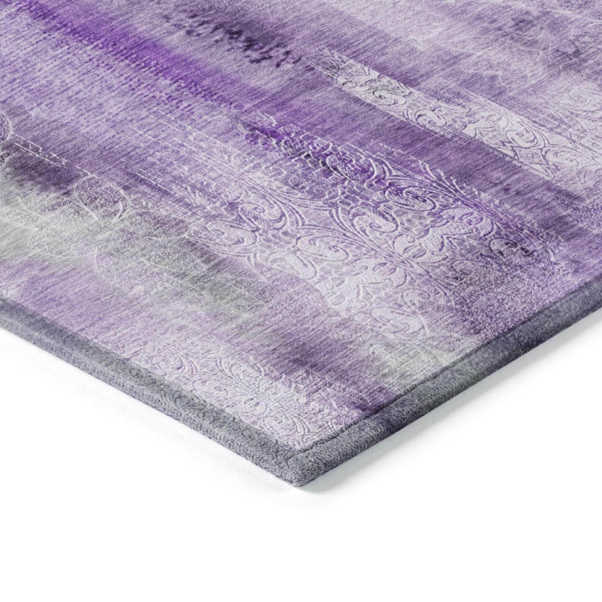Machine Made ACN537 Purple Rugs