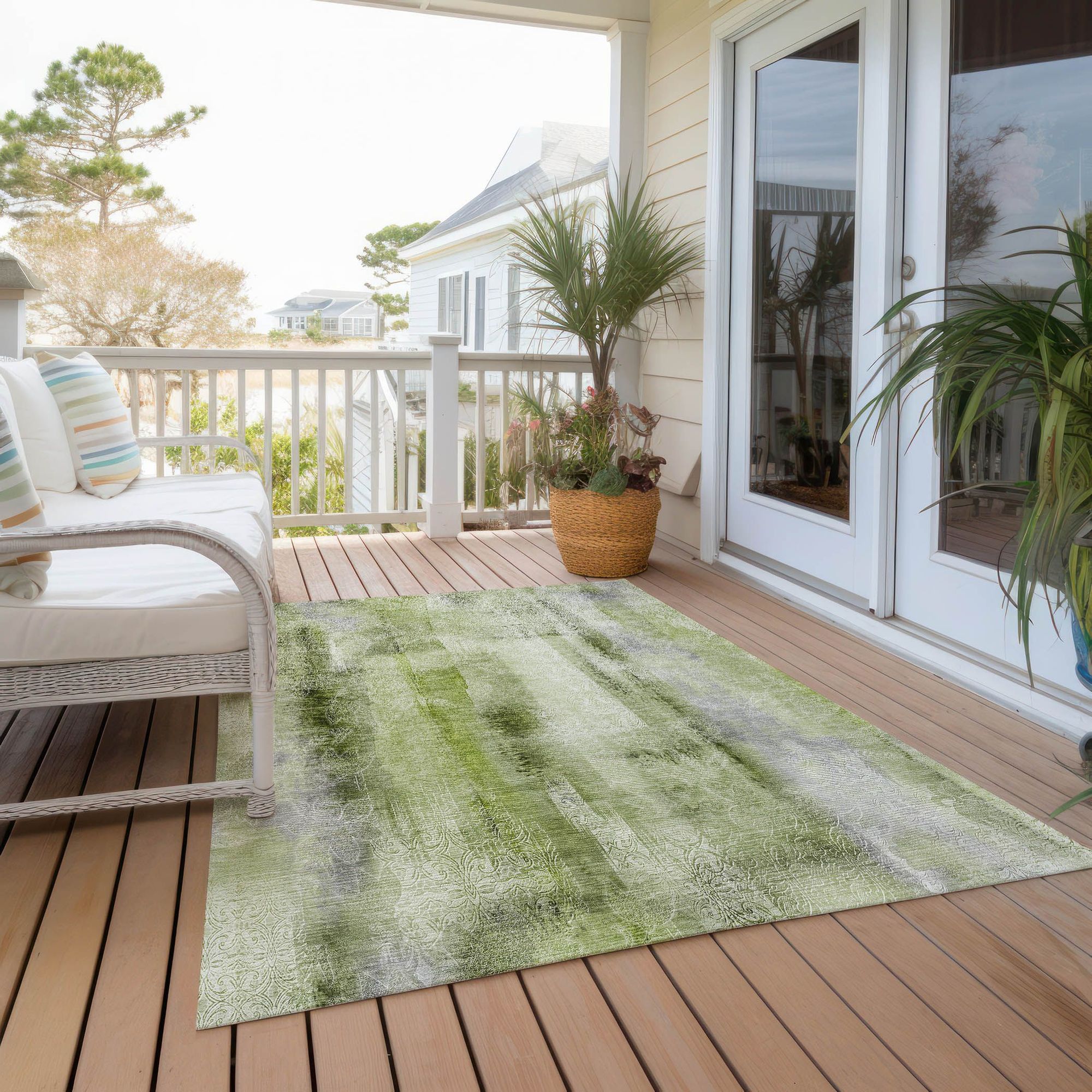 Machine Made ACN537 Sage Green Rugs
