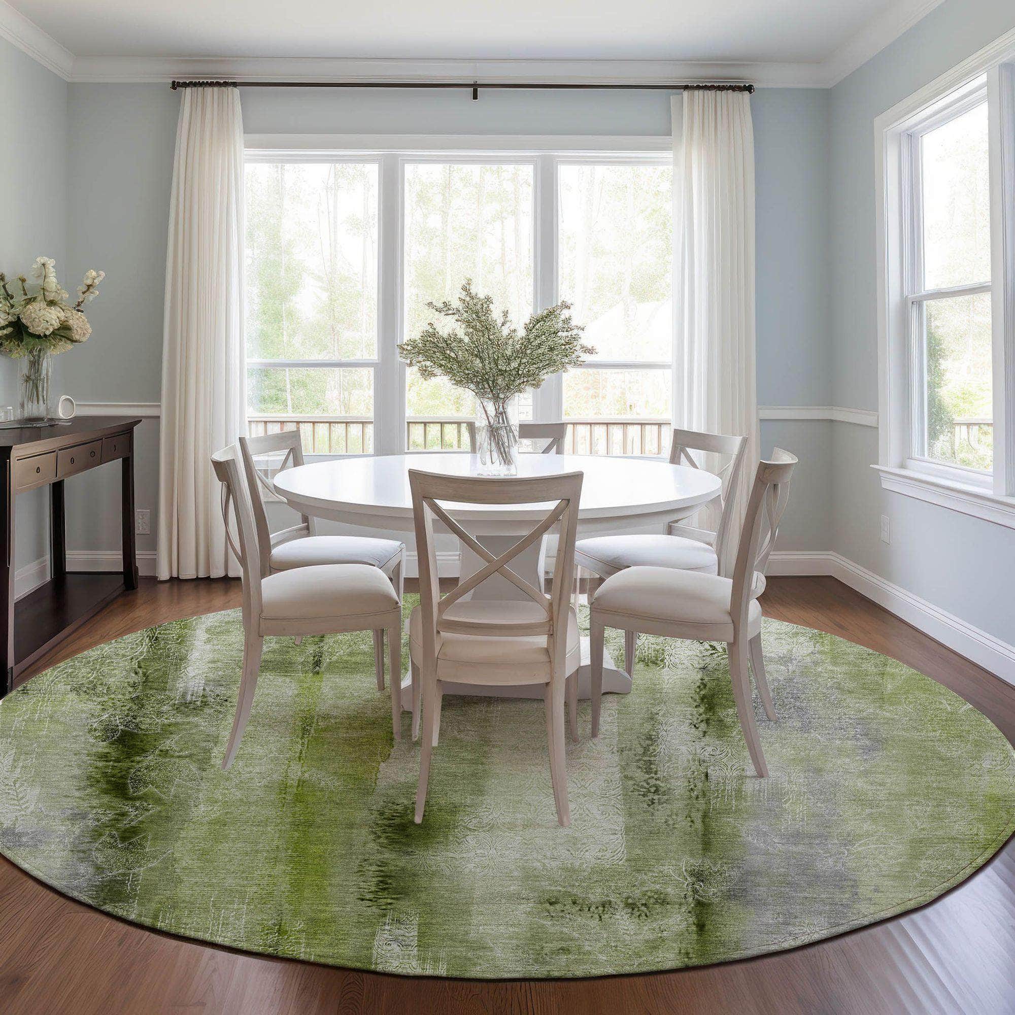 Machine Made ACN537 Sage Green Rugs