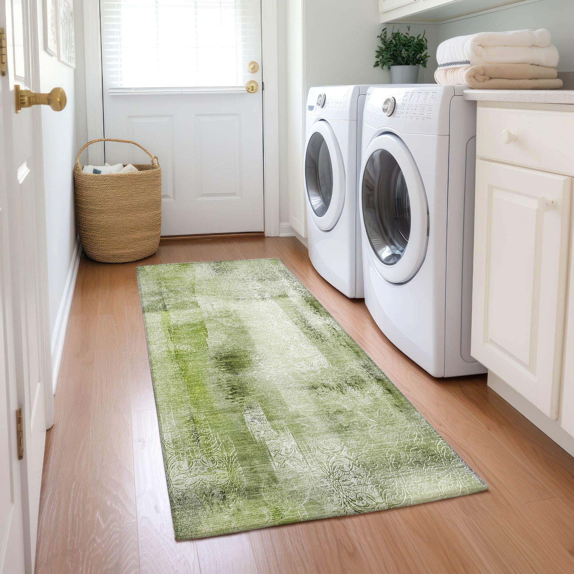 Machine Made ACN537 Sage Green Rugs