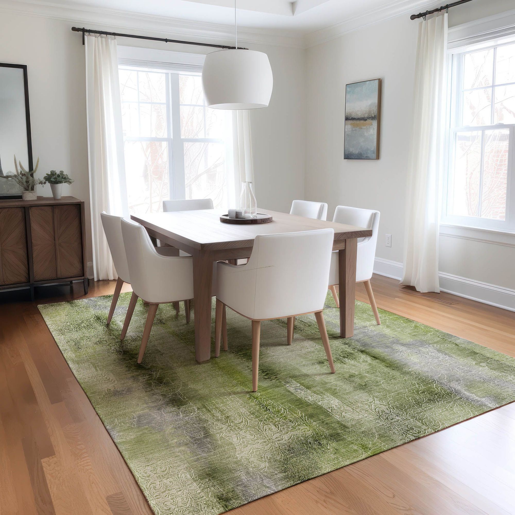 Machine Made ACN537 Sage Green Rugs