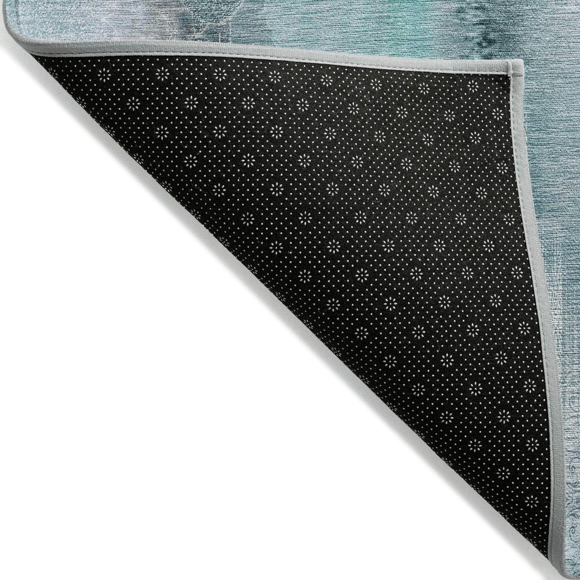 Machine Made ACN537 Teal Rugs