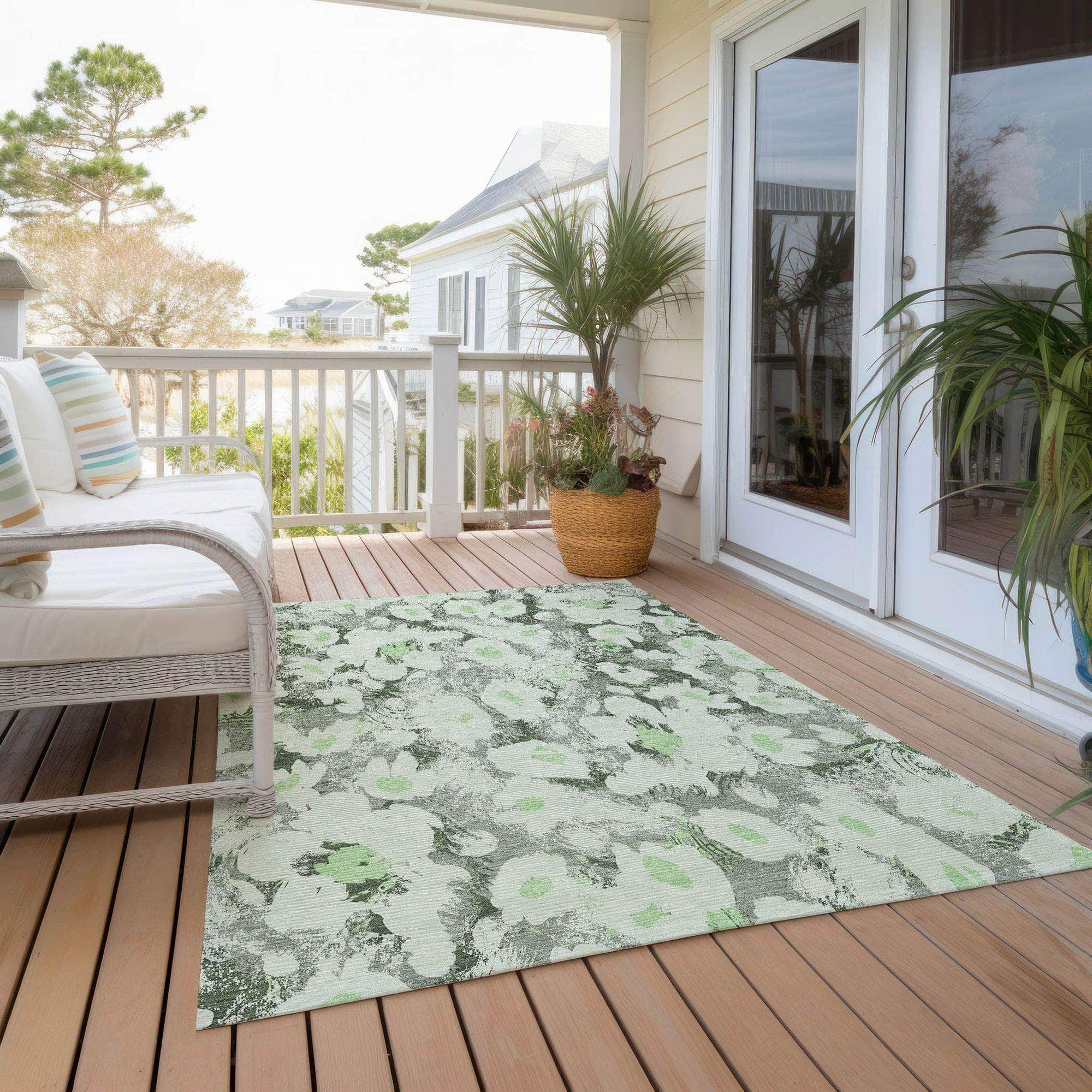 Machine Made ACN538 Aloe Green Rugs