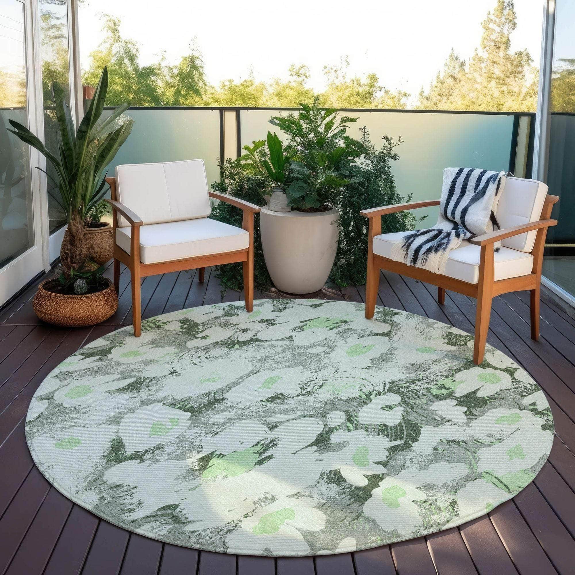 Machine Made ACN538 Aloe Green Rugs