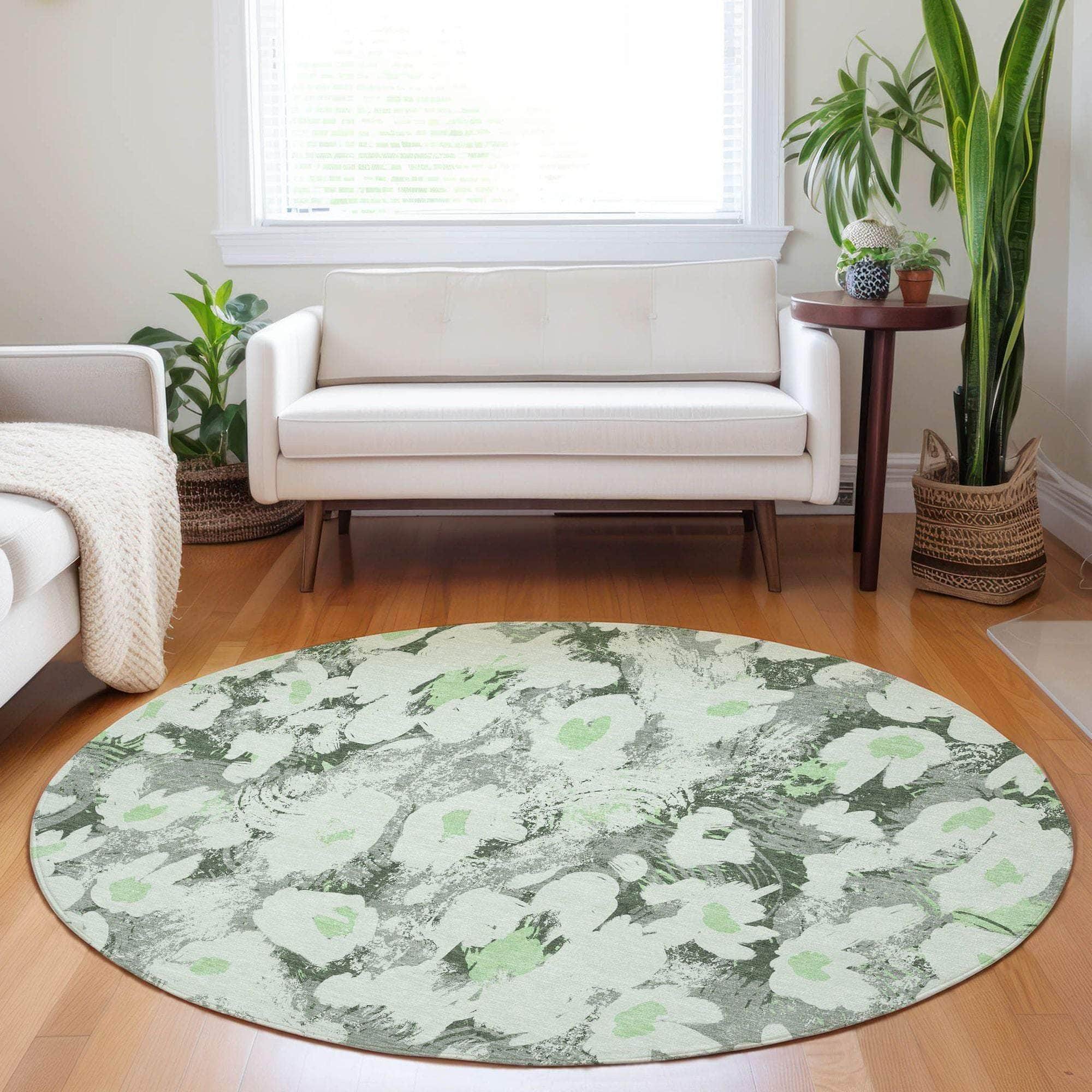 Machine Made ACN538 Aloe Green Rugs