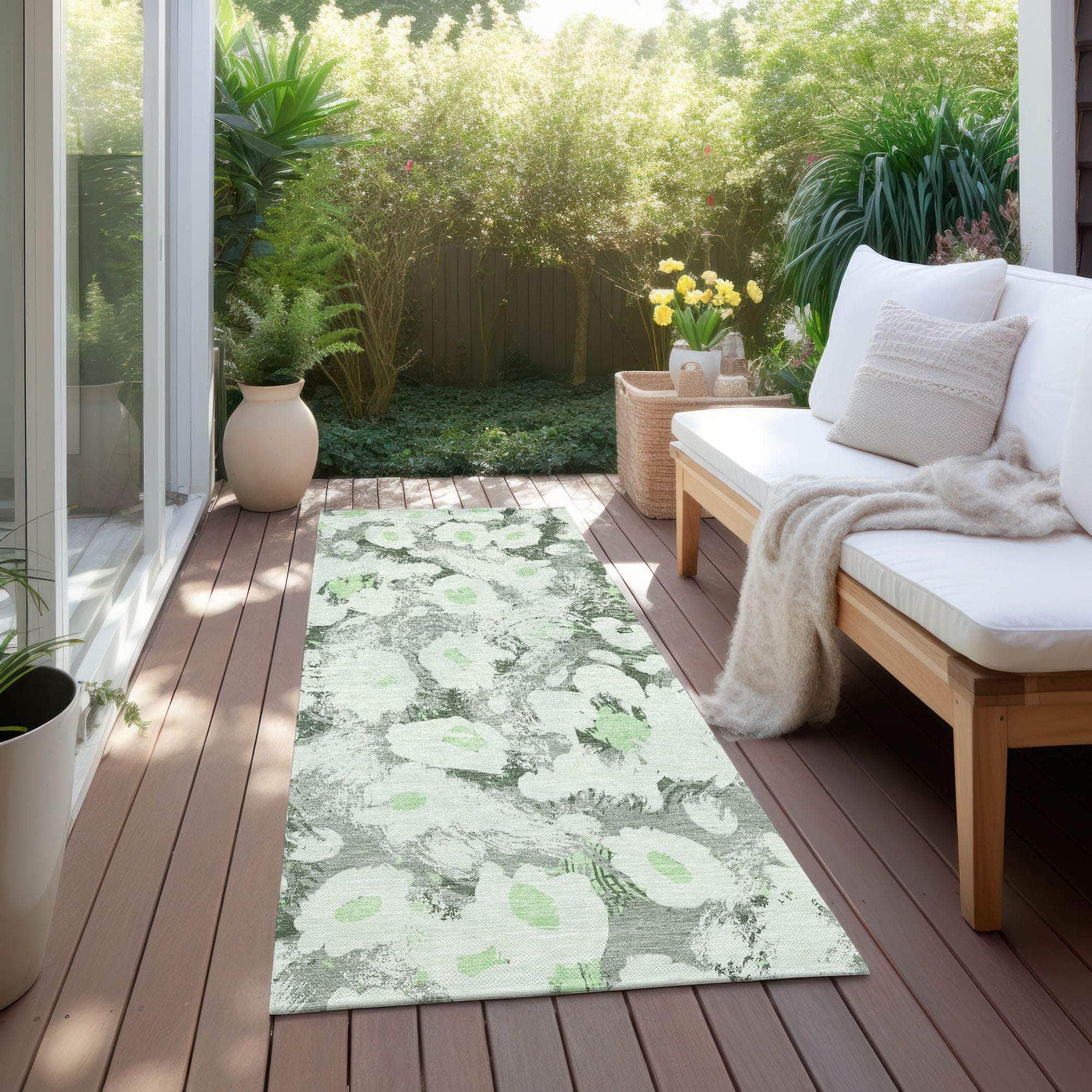 Machine Made ACN538 Aloe Green Rugs