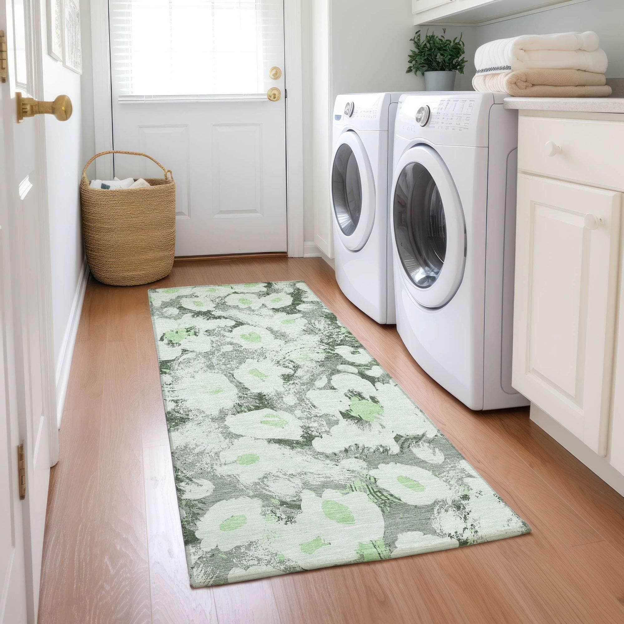 Machine Made ACN538 Aloe Green Rugs