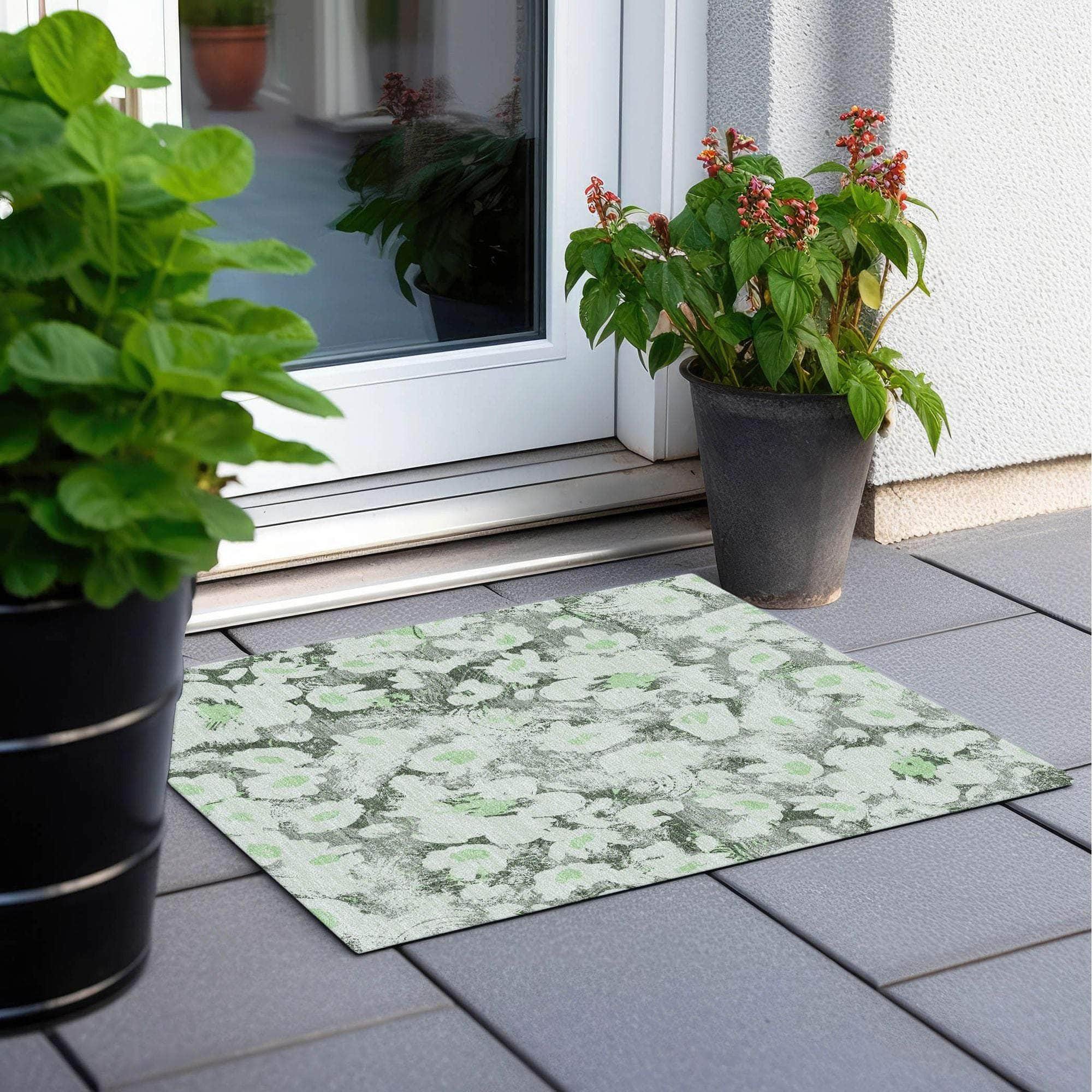 Machine Made ACN538 Aloe Green Rugs